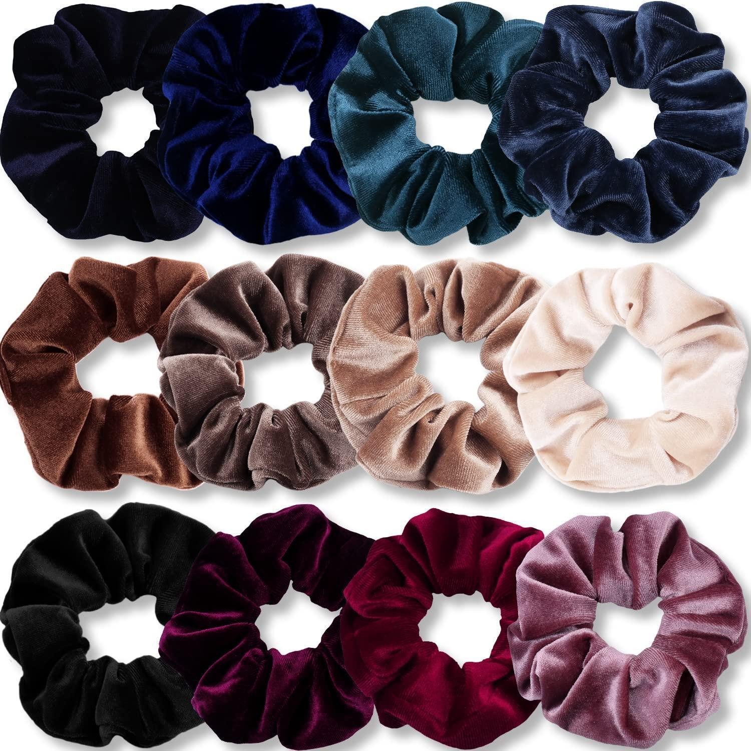 LuxusKollektion Haargummi Haargummis Damen Samt Scrunchies 12er Set Einfarbige Elastische