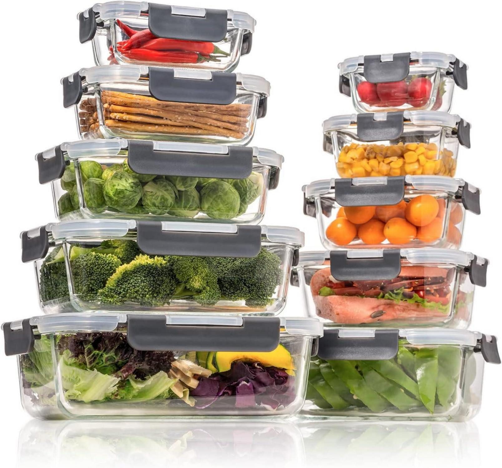 LuxusKollektion Aufbewahrungsdose Glas-Frischhaltedosen Set BPA-frei luftdi günstig online kaufen