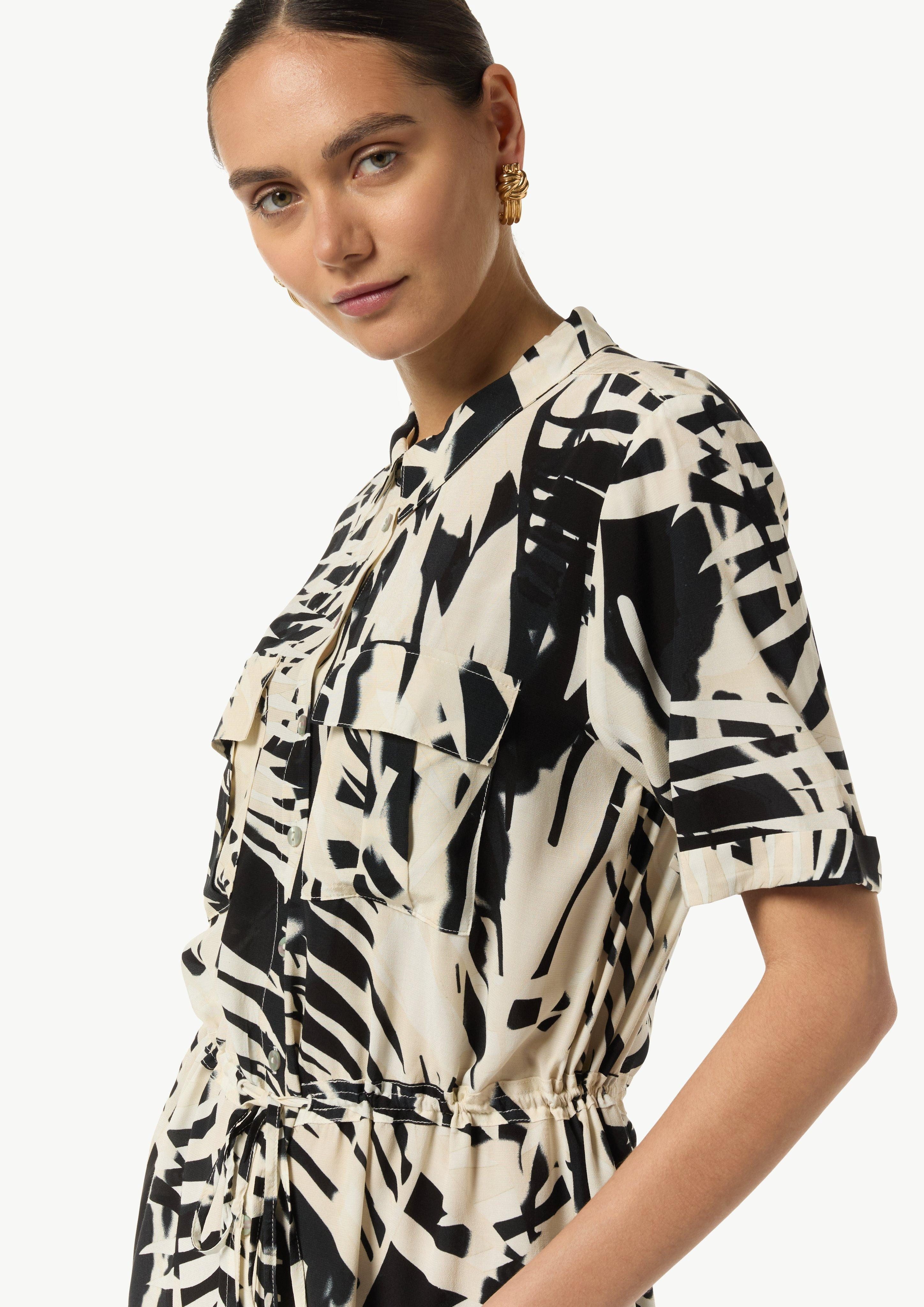 Comma Kurzarmbluse Kleid mit Knopfleiste und günstig online kaufen