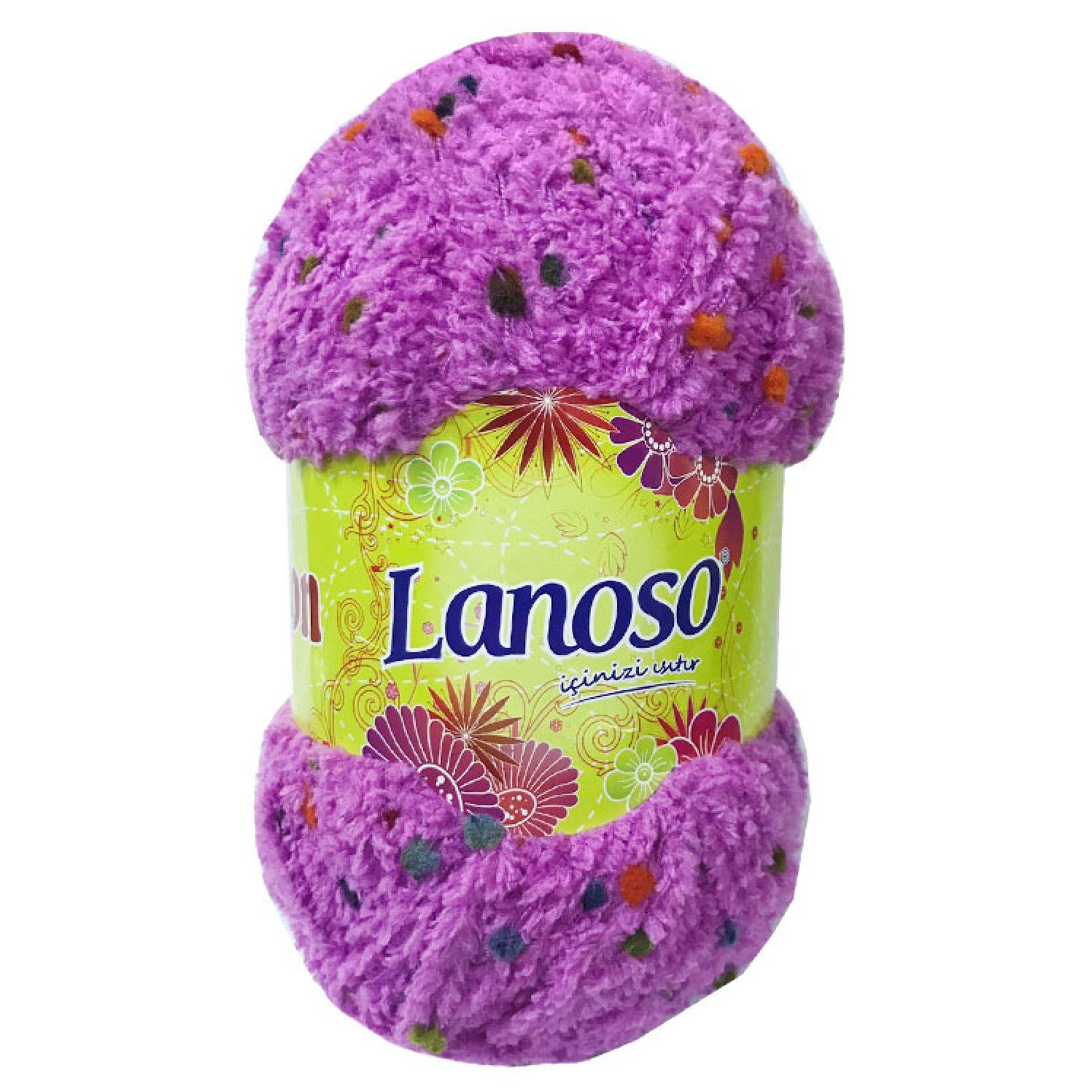 Lanoso 5 x 100g Strickgarn TONTON Effektgarn, 120 m, 946 pink