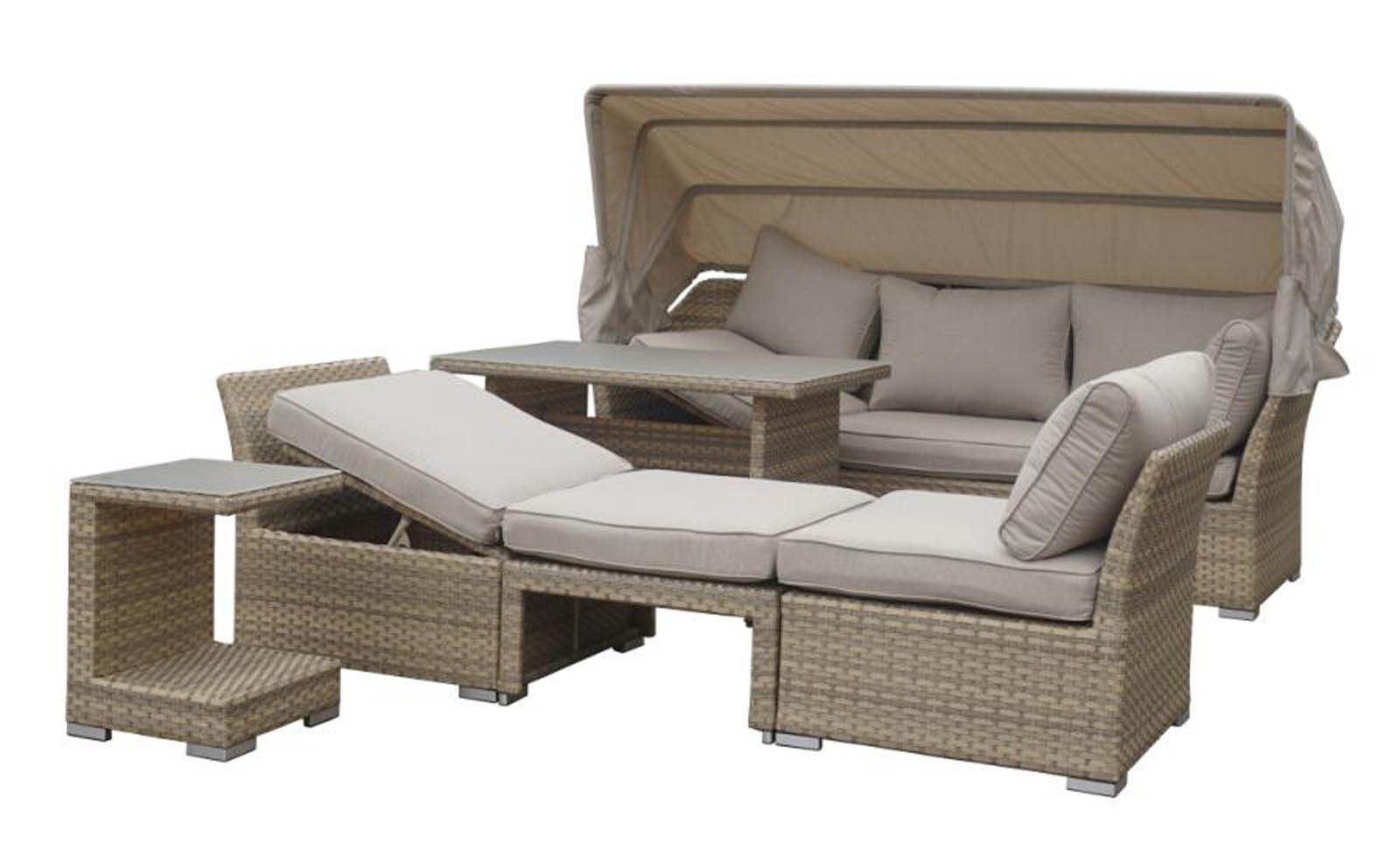 Sonneninsel VARIO 4 von HTI-LINE in creme inkl. Auflagen