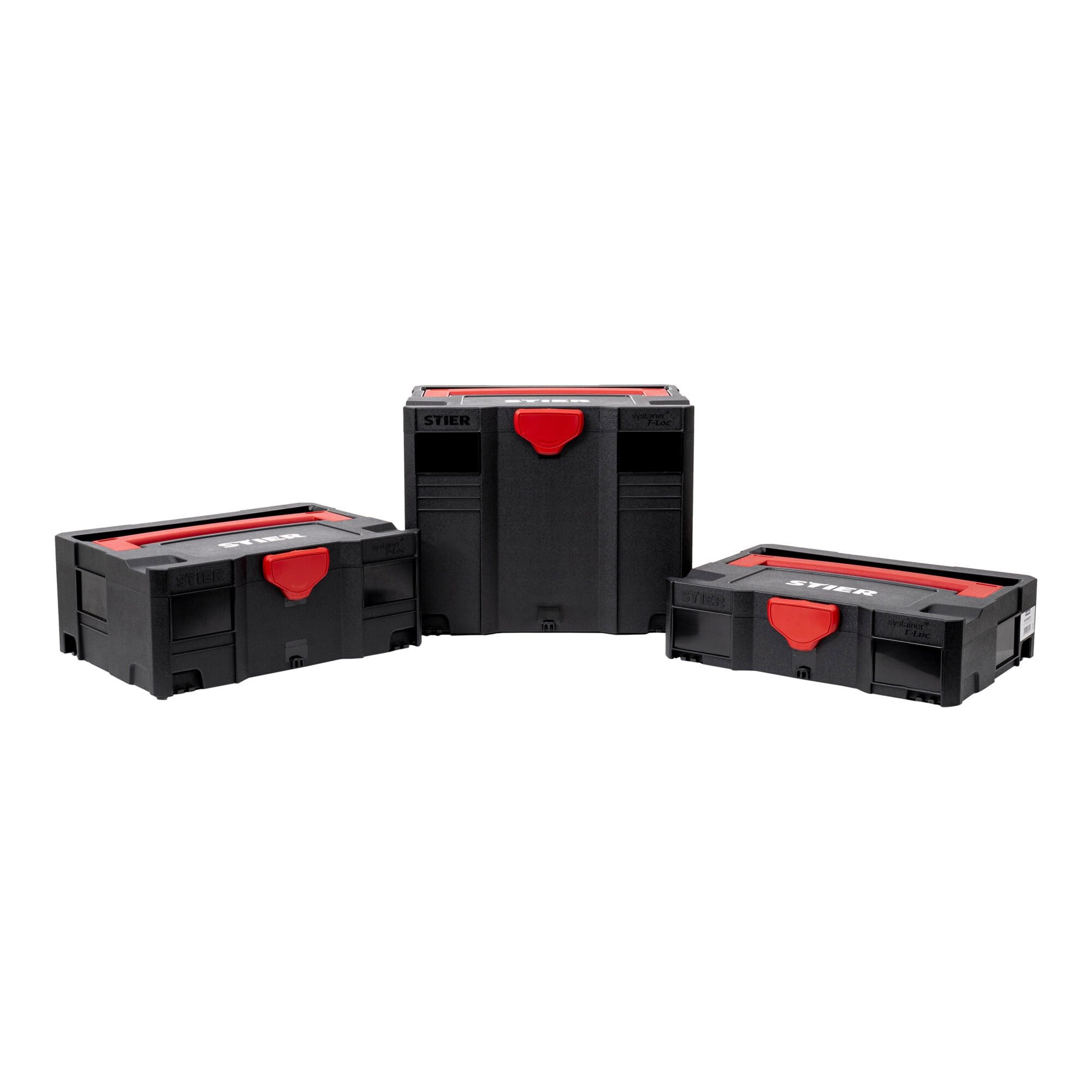 Stier Koffer STIER Systainer-Set 3-teilig stapelbar kombinierbar mit Systainer I II