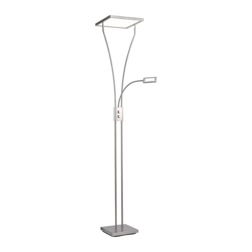 JUST LIGHT Stehlampe LED Deckenfluter MARIAN, dimmbar, Drehschalter, 2xLED-Board / 25 Watt, warmweiß, dimmbar per Drehknopf, schwenkbar, Leselampe