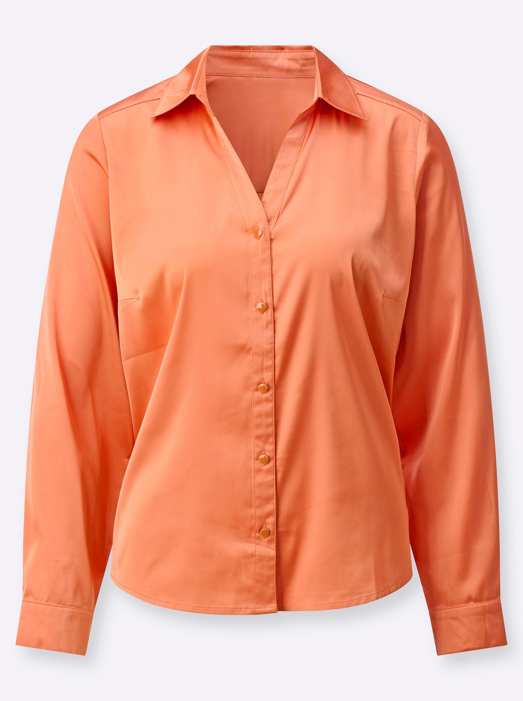 creation L Klassische Bluse Satin-Bluse Langarm