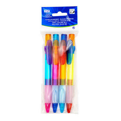 TSI Schreibwaren Kugelschreiber Kugelschreiber "Color Star" 4er Packung