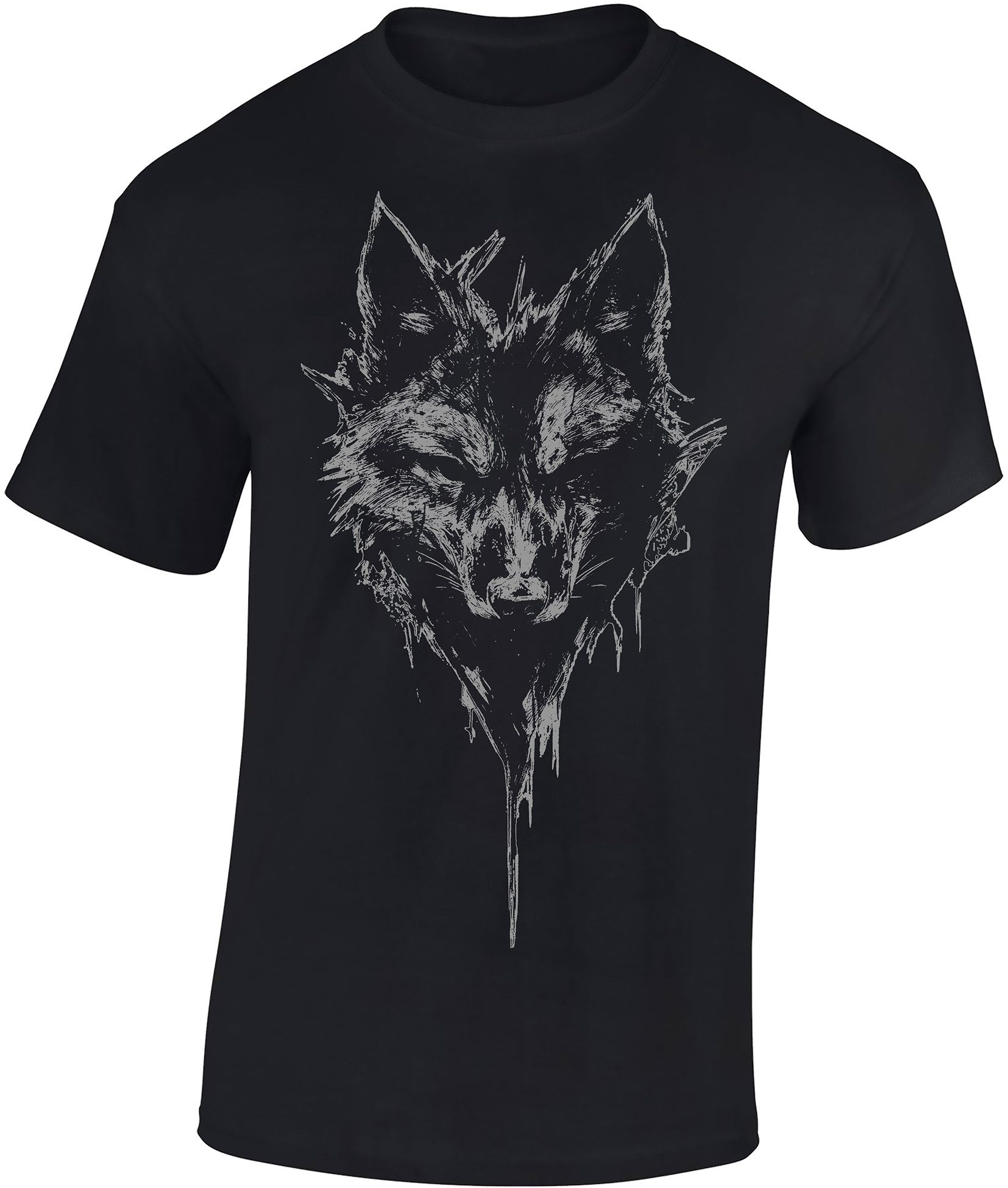 Baddery Print-Shirt Jäger T-Shirt: "Wolf" - Geschenk für Jäger - Jagd Tshirt, hochwertiger Siebdruck, auch Übergrößen, aus Baumwolle