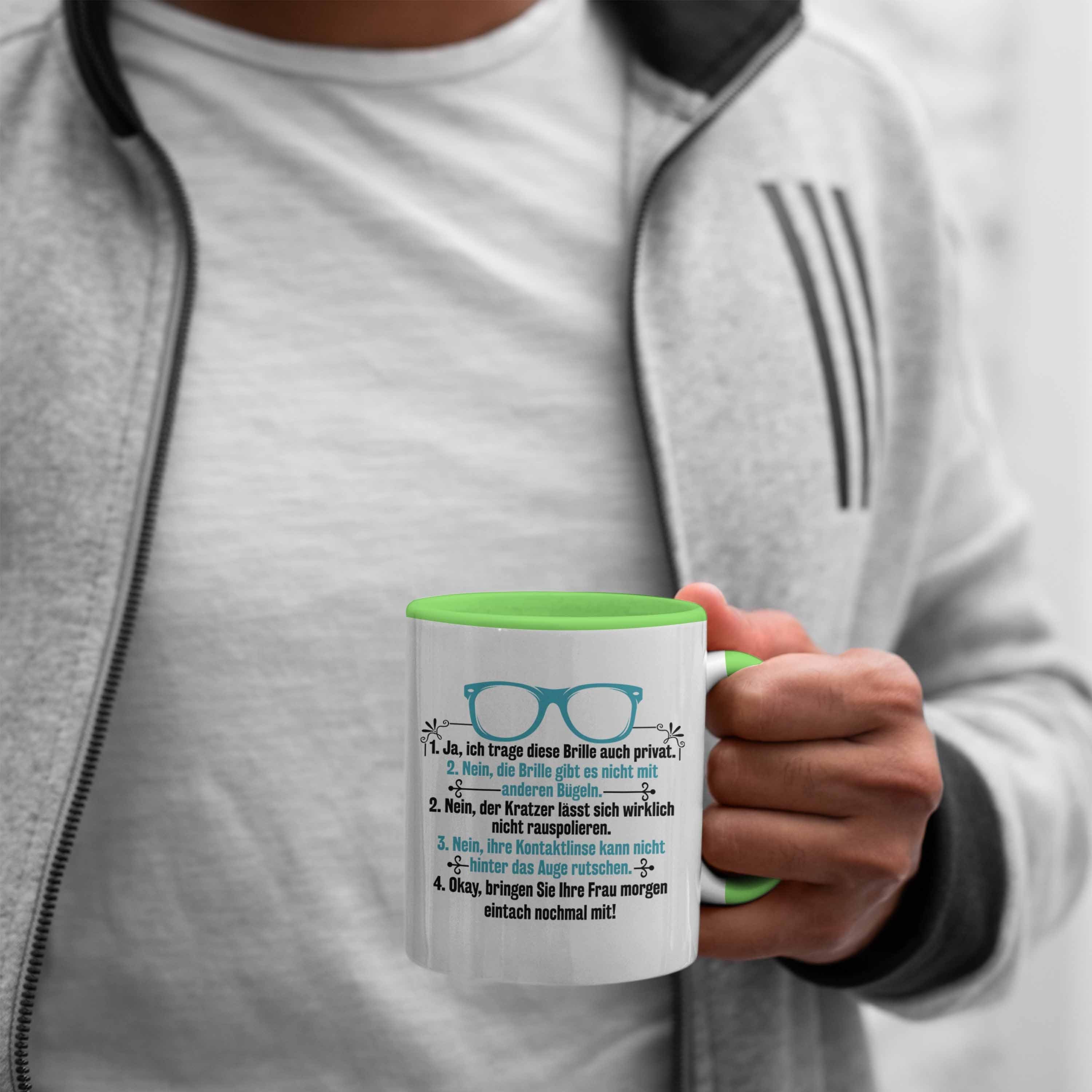 Geschenkidee Brillenverkäufer Geschenk Optiker Lustiger Trendation - Trendation Tasse Augenoptiker Tasse Grün Spruch