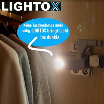 MAVURA LED Schrankinnenraumbeleuchtung LIGHTOX LED-Sensorlicht Set Innenscharniere Schrankleuchte, LED fest integriert, Tageslichtweiß, Schubladen-Leuchte Schrankbeleuchtung Scharnierbeleuchtung [5er Set]