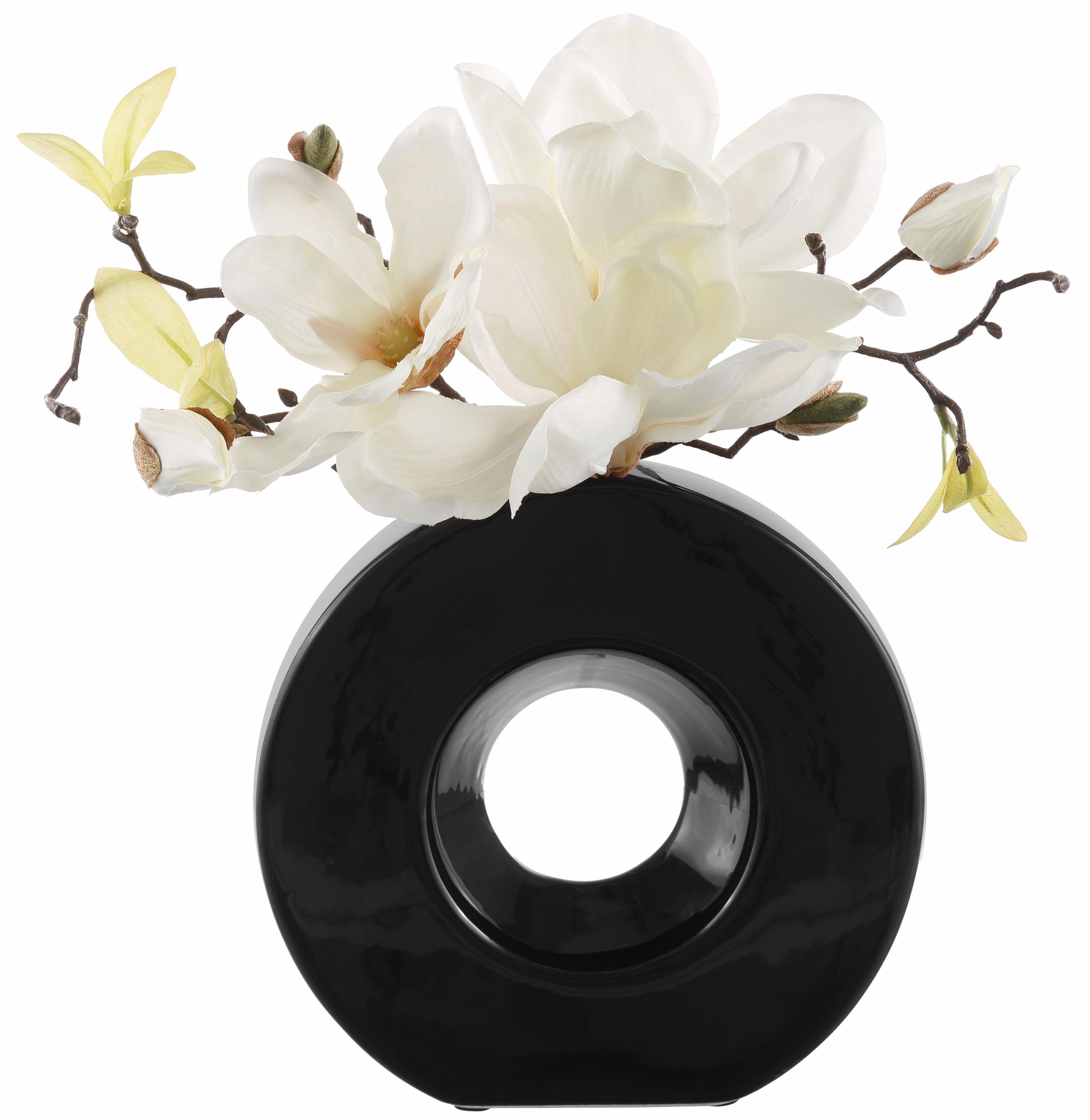 Kunstpflanze »Magnolie in schwarzer Vase« Kunstpflanze »Magnolie in schwarzer Vase«