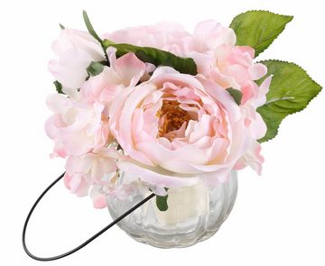 Kunstpflanze »Rosen im Glas« Rosen, I.GE.A., Höhe 18 cm