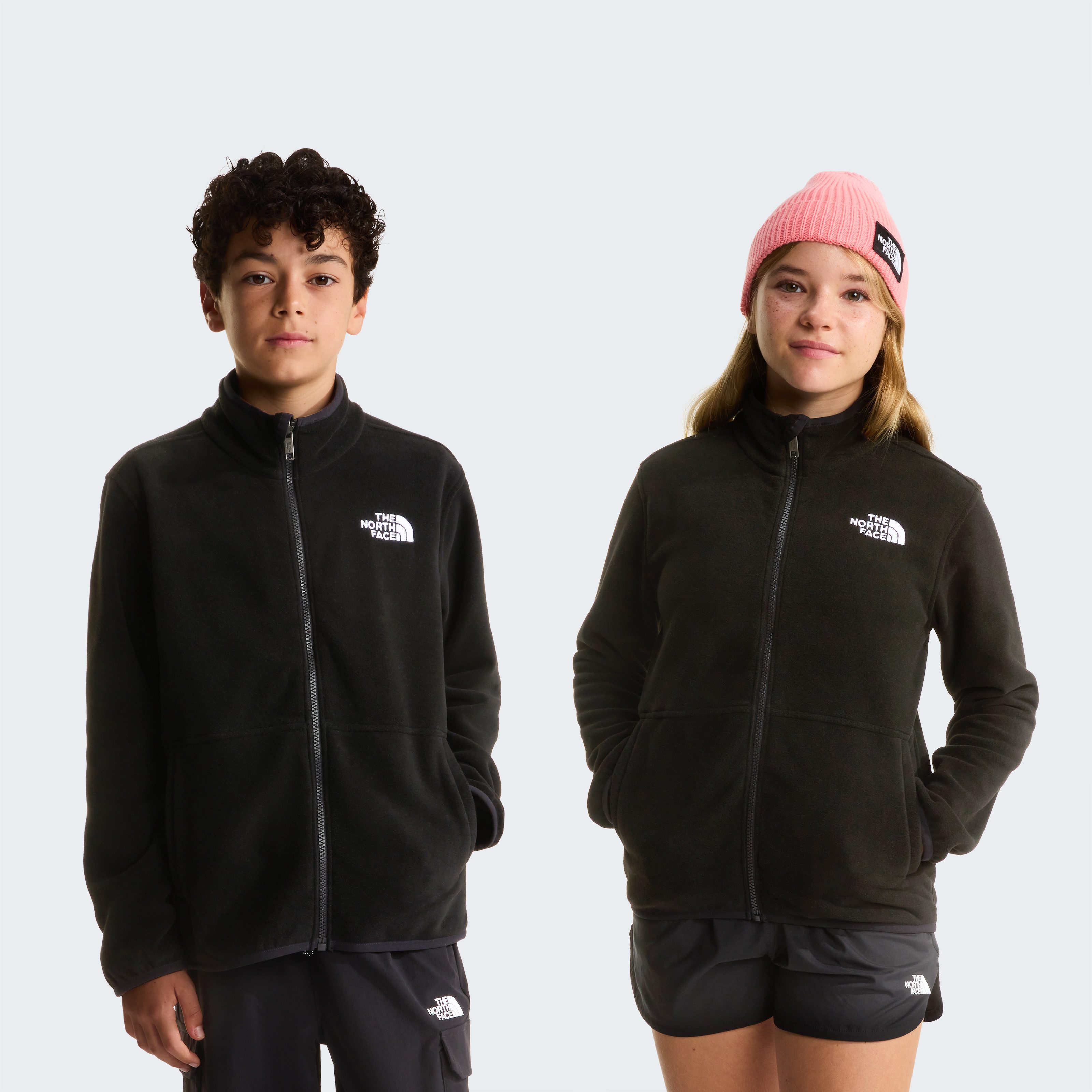 The North Face Fleecejacke TEEN GLACIER FZ ZIP IN JACKET mit Zip-In-Funktion, weiches Material, aus Polyester, normaler Schnitt