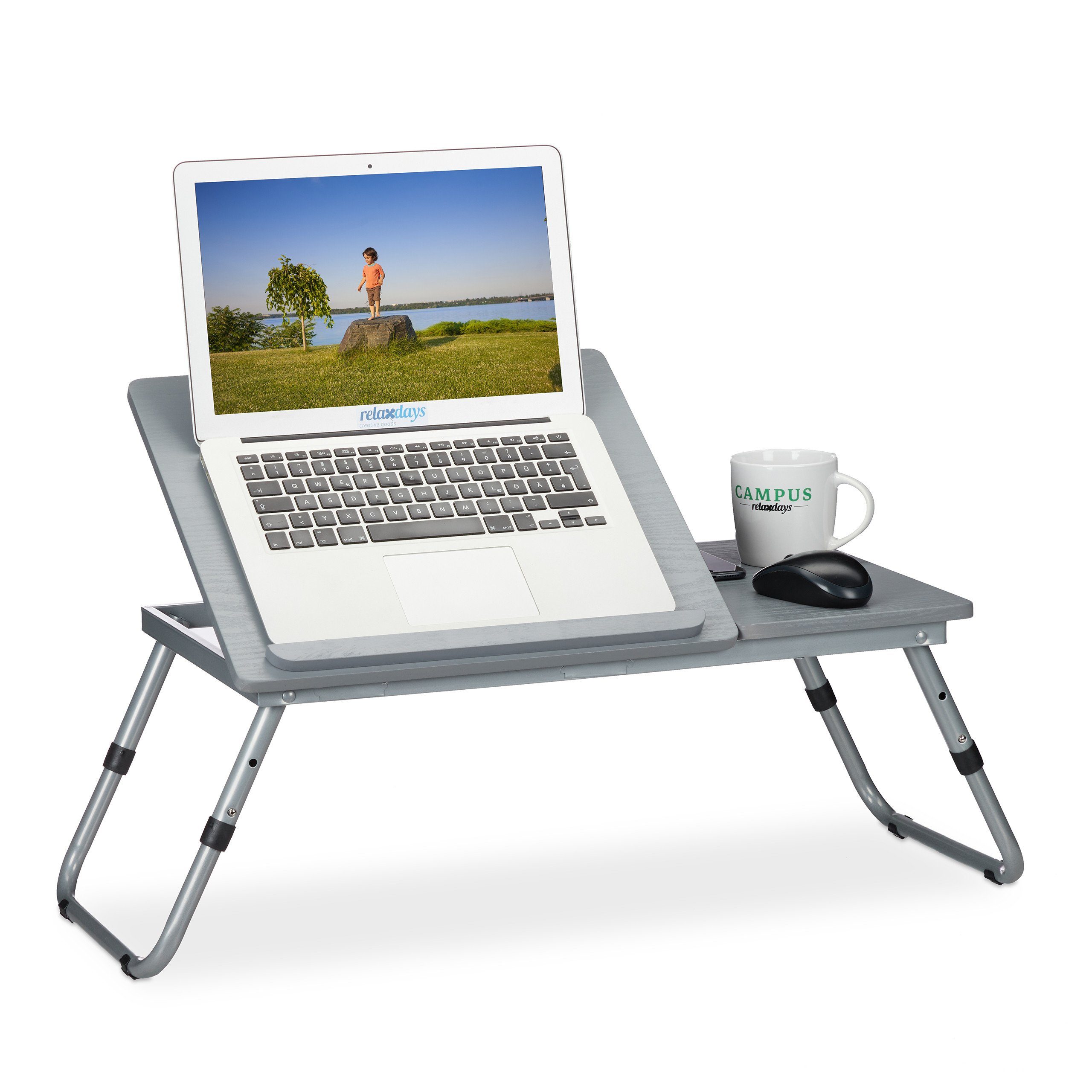 relaxdays Laptoptisch Grauer Laptoptisch höhenverstellbar günstig online kaufen
