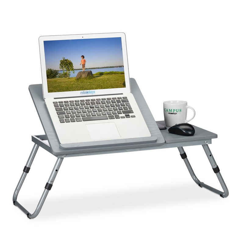 relaxdays Laptoptisch »Grauer Laptoptisch höhenverstellbar«