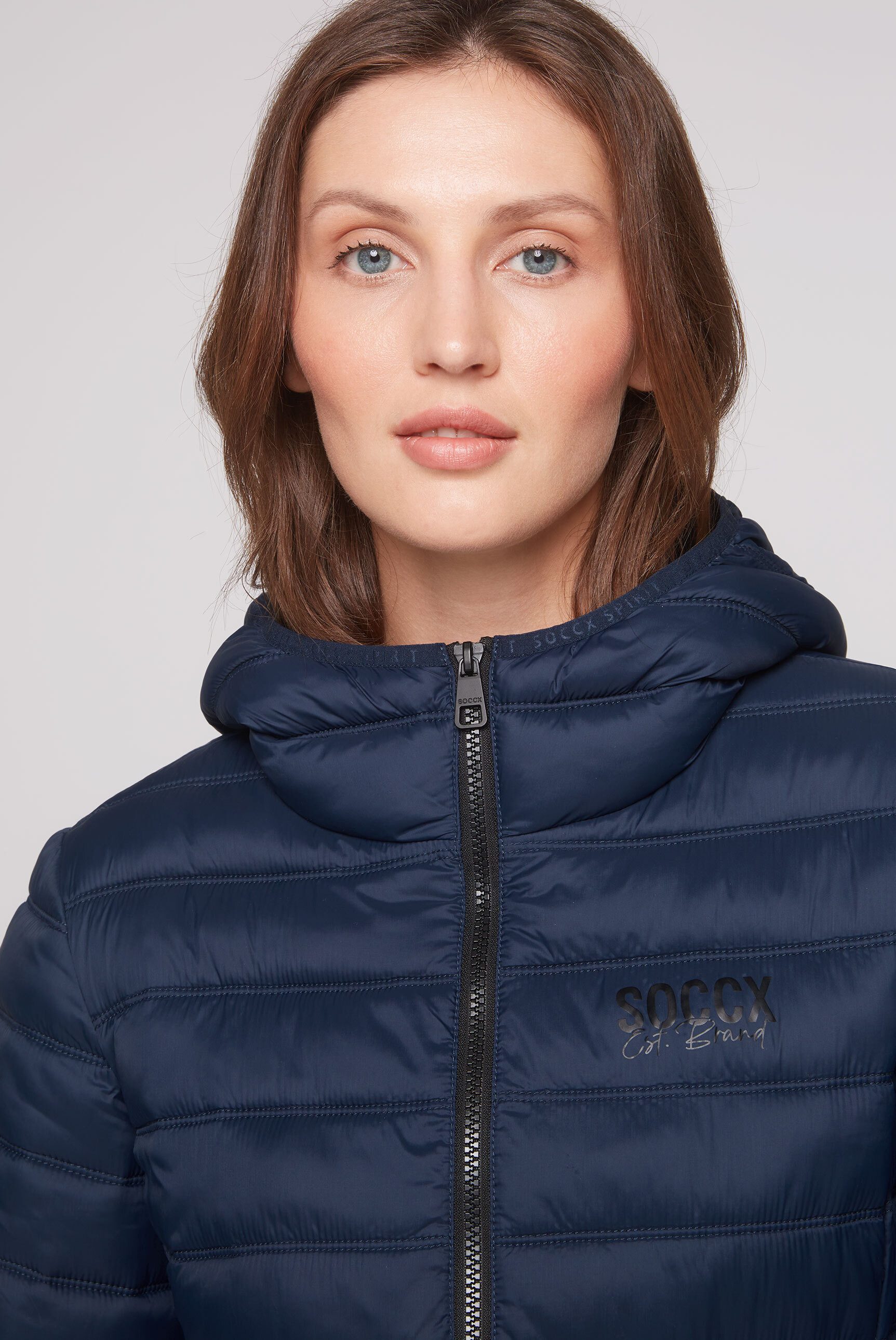 SOCCX Outdoorjacke mit elastischem Saumabschluss