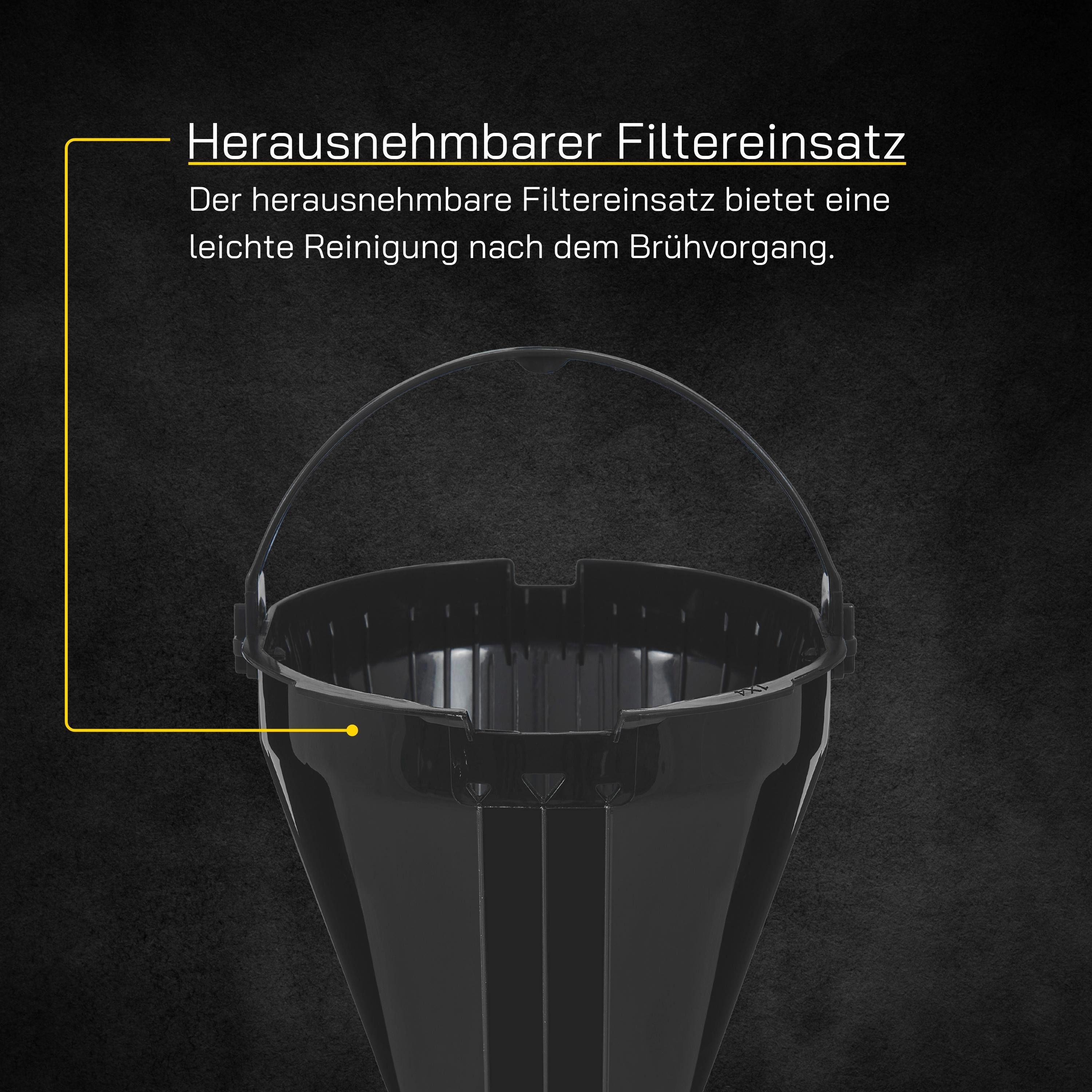 Gutfels Filterkaffeemaschine COFFEE 2030, 1,25l Kaffeekanne, Papierfilter 1x4, 1,25 L Glaskanne, 980 Watt