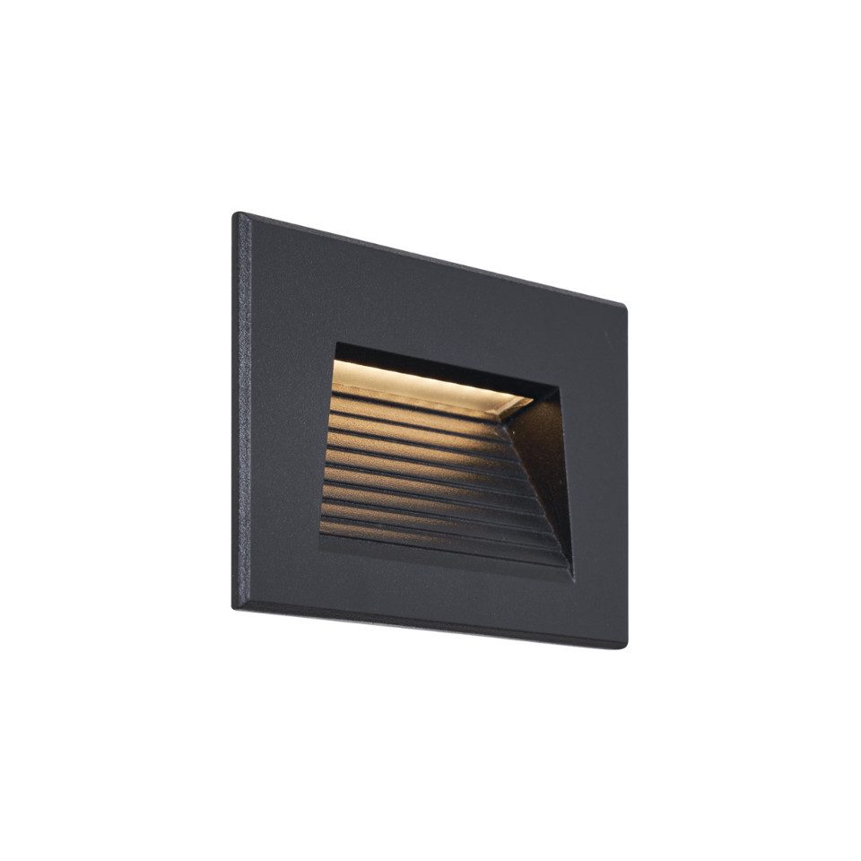 Qazqa LED Einbaustrahler Trem, LED fest integriert, Extra-Warmweiß, QAZQA Außen Einbau­leuchte, integrated, Schwarz, Aluminium, Modern