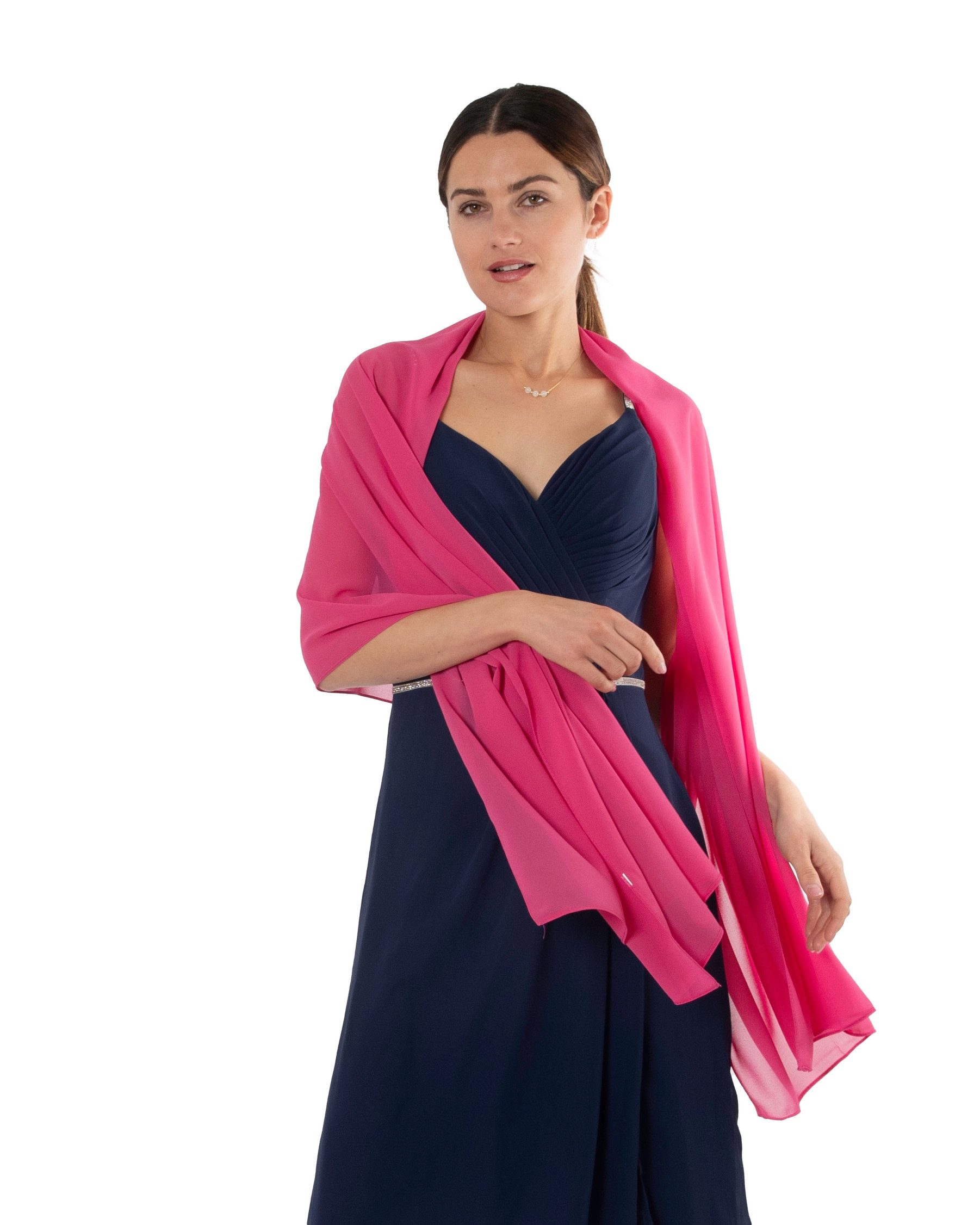 MayTree Modeschal Chiffon Schal Stola Umschlagtuch Abendkleid 70x180, (Stück, 1-St)