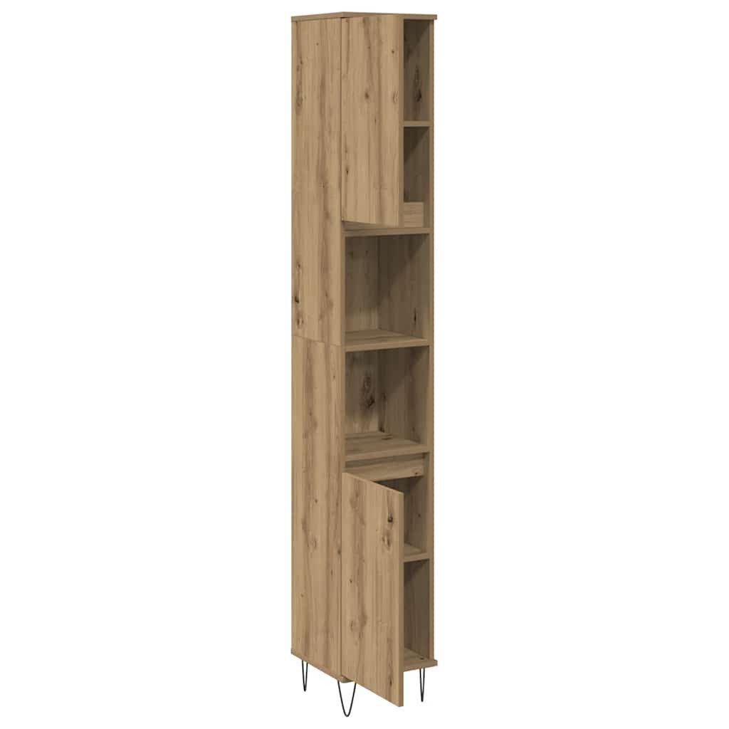 vidaXL Badezimmer-Set Badschrank Artisan-Eiche 30x30x190 cm Holzwerkstoff, (1-St) – Bild 4 von 5