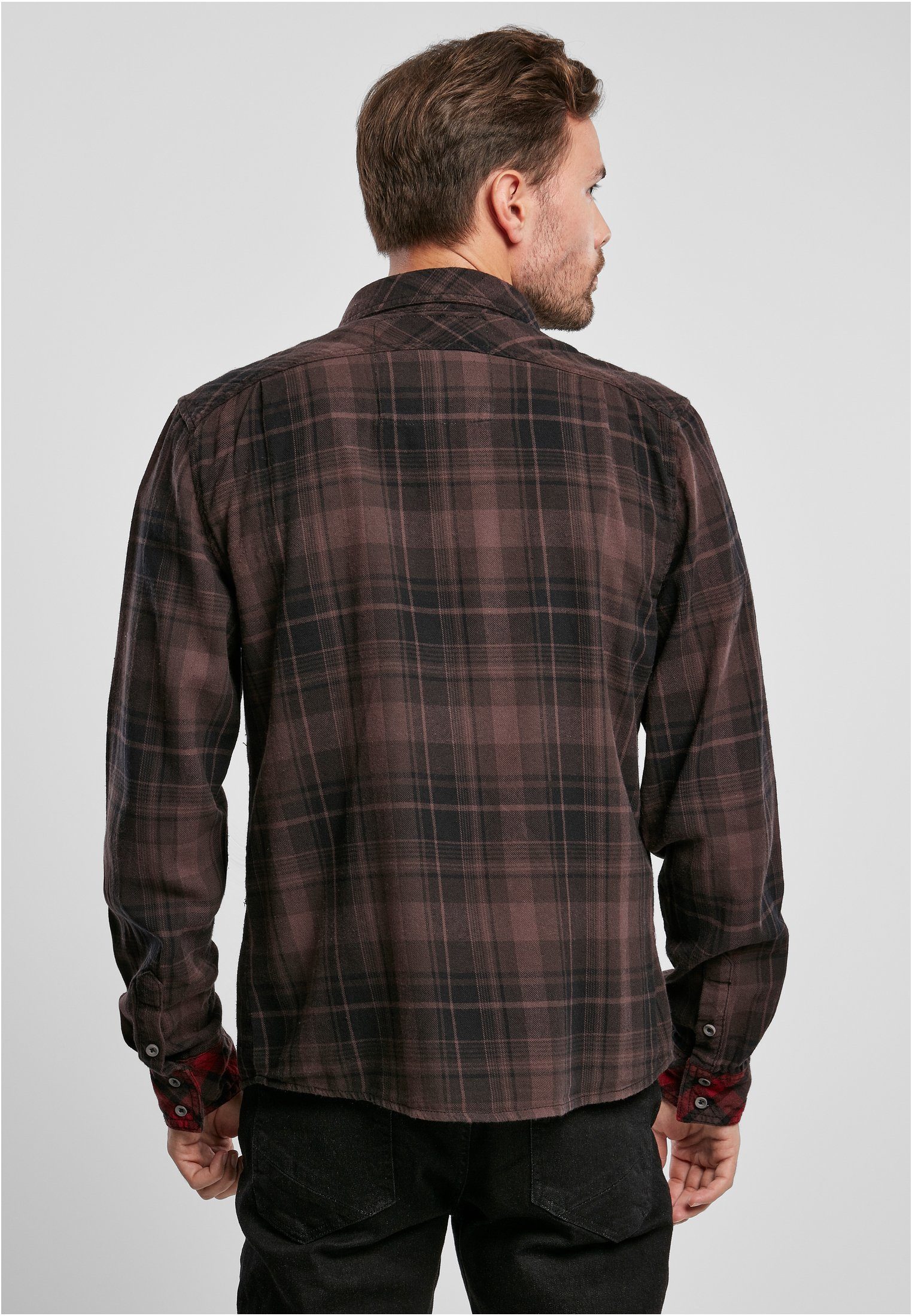 brown Checked Herren Langarmhemd (1-tlg) Brandit Shirt Duncan