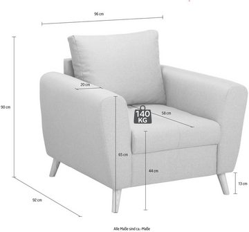 Home affaire Sessel »Penelope Luxus«, mit besonders hochwertiger Polsterung für bis zu 140 kg pro Sitzfläche