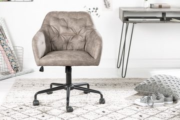 riess-ambiente Drehstuhl DUTCH COMFORT taupe / schwarz (Einzelartikel, 1 St), Büro · Microfaser · Rollen · höhenverstellbar · mit Armlehne · Design