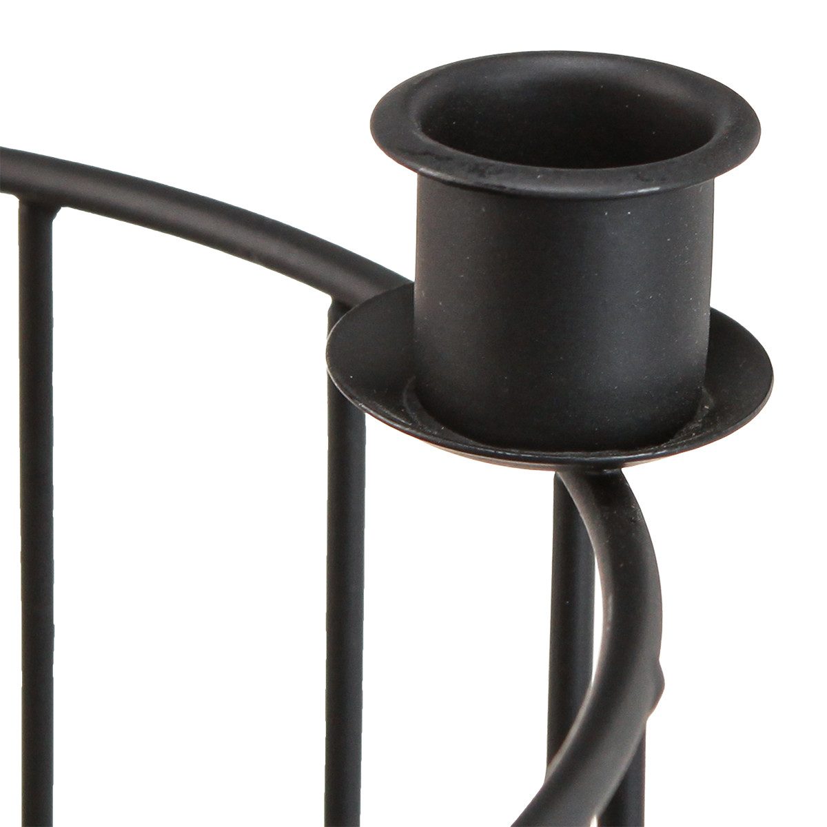 Posiwio Kerzenhalter Drahtkorb Schwarz Metall Dekokorb mit Kerzenhalter Ø23,5 cm