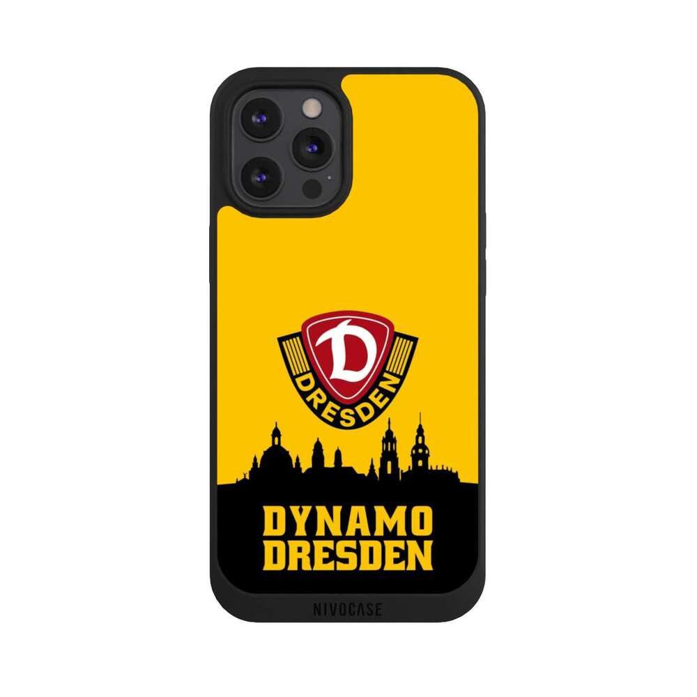 NIVOCASE Handyhülle SG Dynamo Dresden Skyline SGD Dynamo Silhouette Dresden, Apple iPhone 12 Pro Max Handyhülle Hülle NIVOpure Case Schwarz
