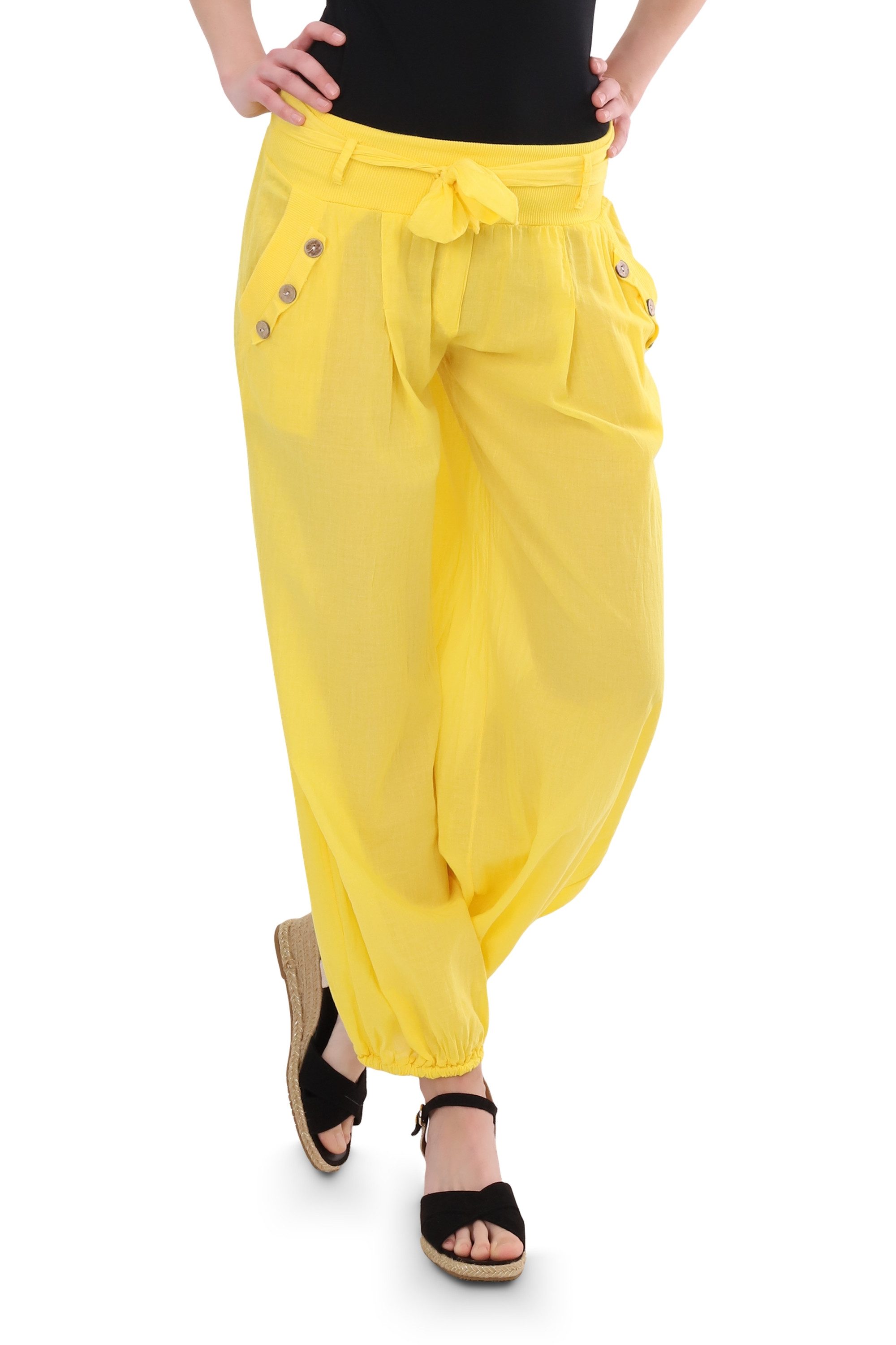 Haremshose malito Damen Pumphose mit Bindegürtel 3418