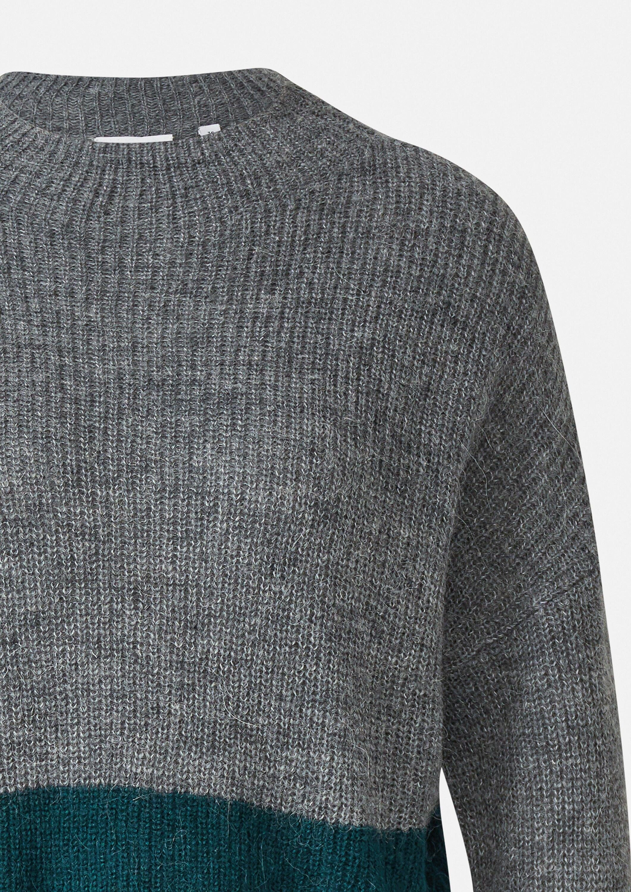 comma Longpullover Strickpullover Strickpullover mit Kontrastdetails im Relaxed Fit