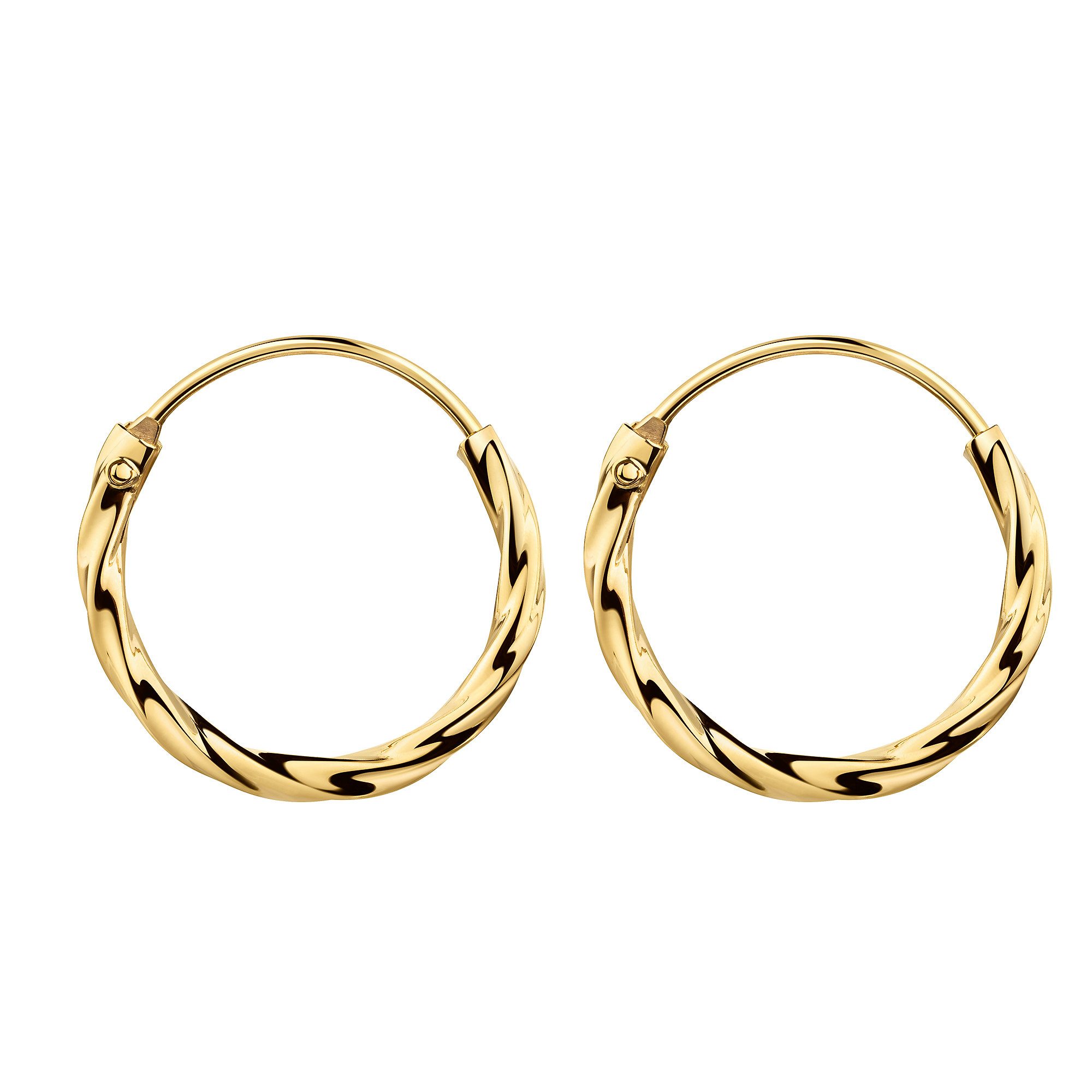 Firetti Paar Creolen Schmuck Geschenk Silber 925 Ohrschmuck Ohrringe gedrehte Optik