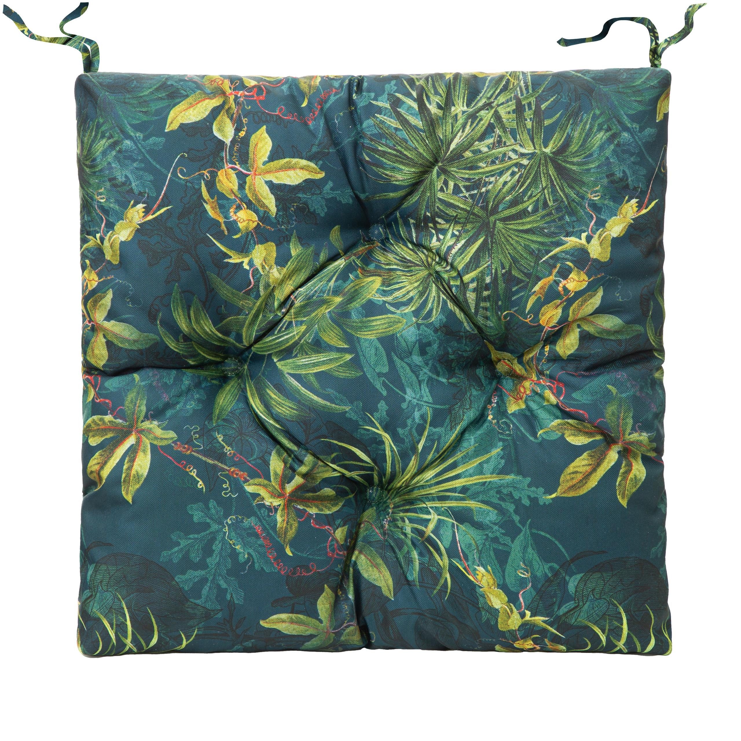 Hobbygarden Stuhlkissen Sitzkissen 45x45cm wasserdichtes Stuhlkissen für Gartenstühle Sessel, 6 cm Polsterung, wetterfest, Outdoor & Indoor geeignet