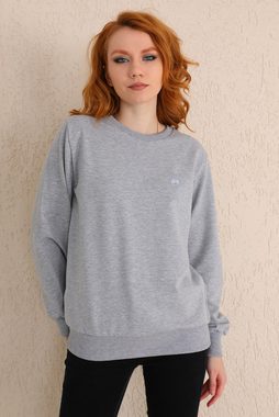 Bongual Sweater Sweatshirt Pullover mit Fleece Basic