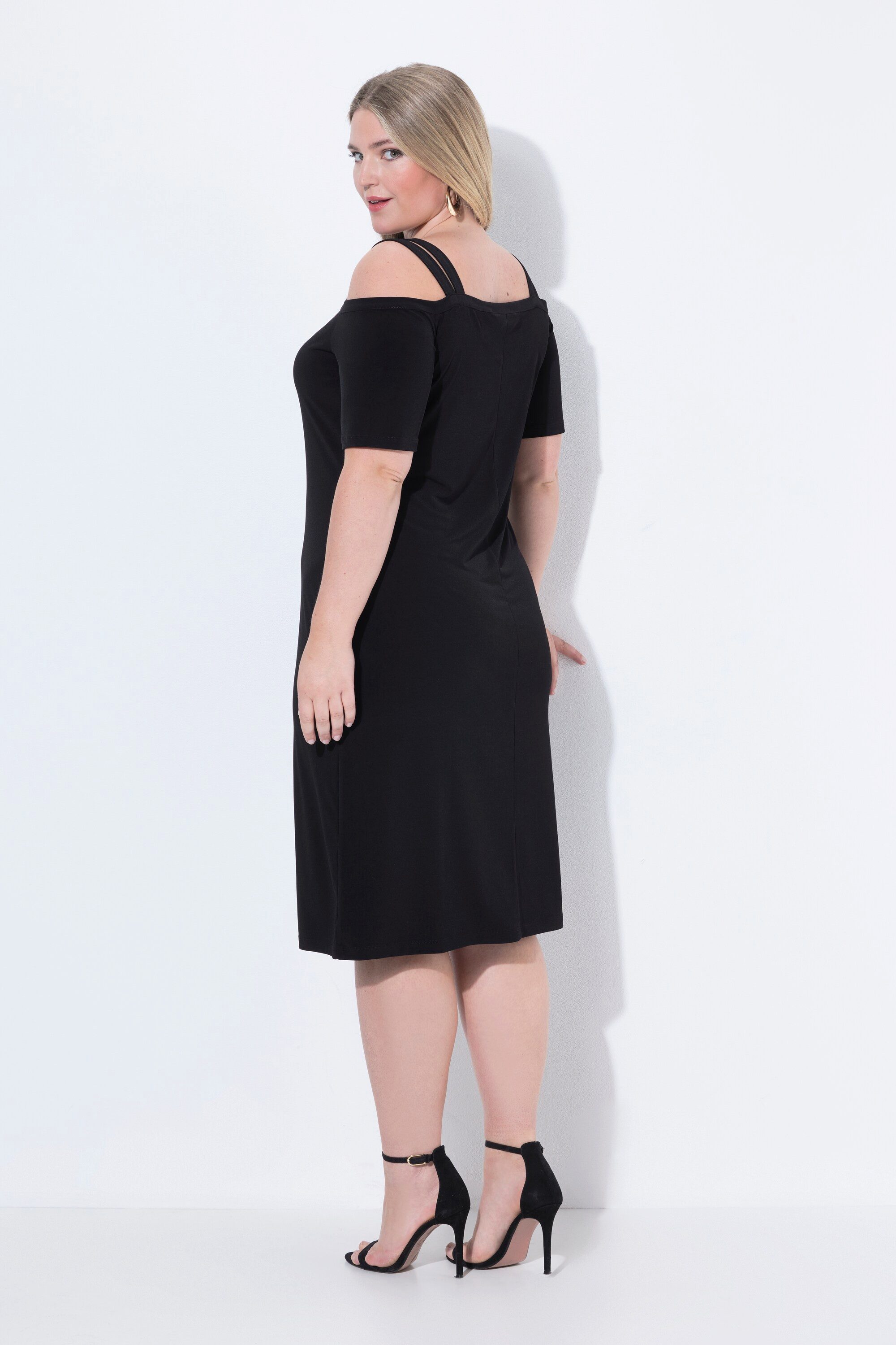 MIAMODA Jerseykleid ColdShoulder-Kleid Schulterträger weite Ärmel