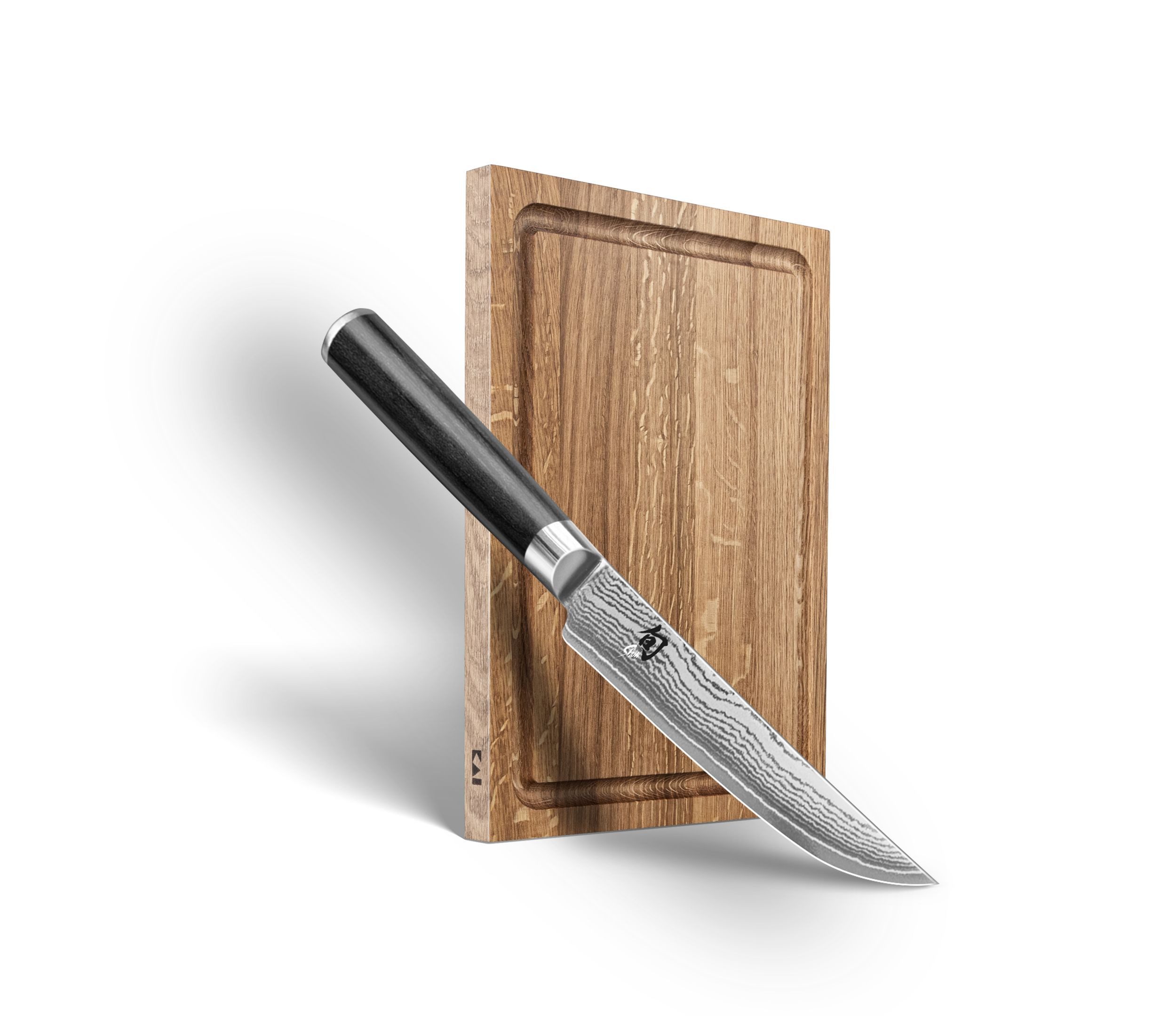 KAI Messer-Set Shun Steakmesser Set - Steakmesser + Schneidbrett DM0711-W25 (Spar-Set, 2-tlg)