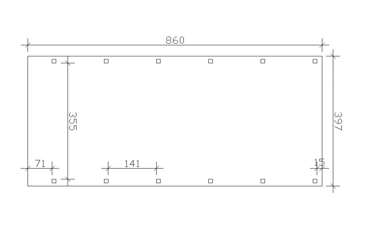 Skanholz Einzelcarport Friesland, BxT: Einfahrtshöhe 397x860 cm, braun cm 221