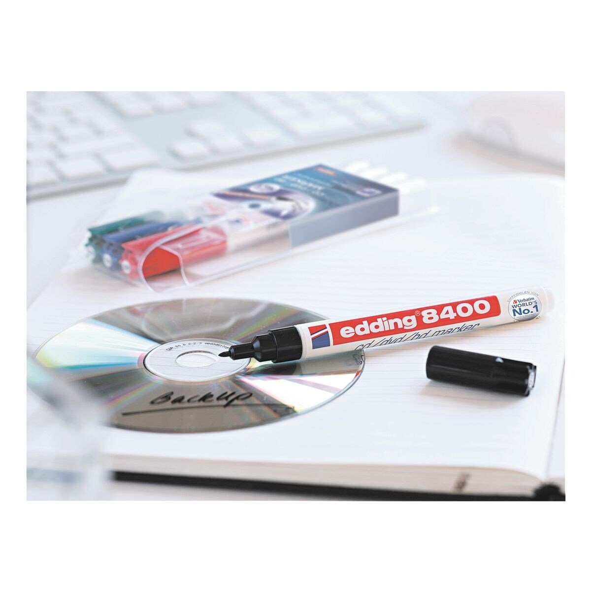 edding Permanentmarker CDs/DVDs/BDs für 8400, rot (1-tlg)