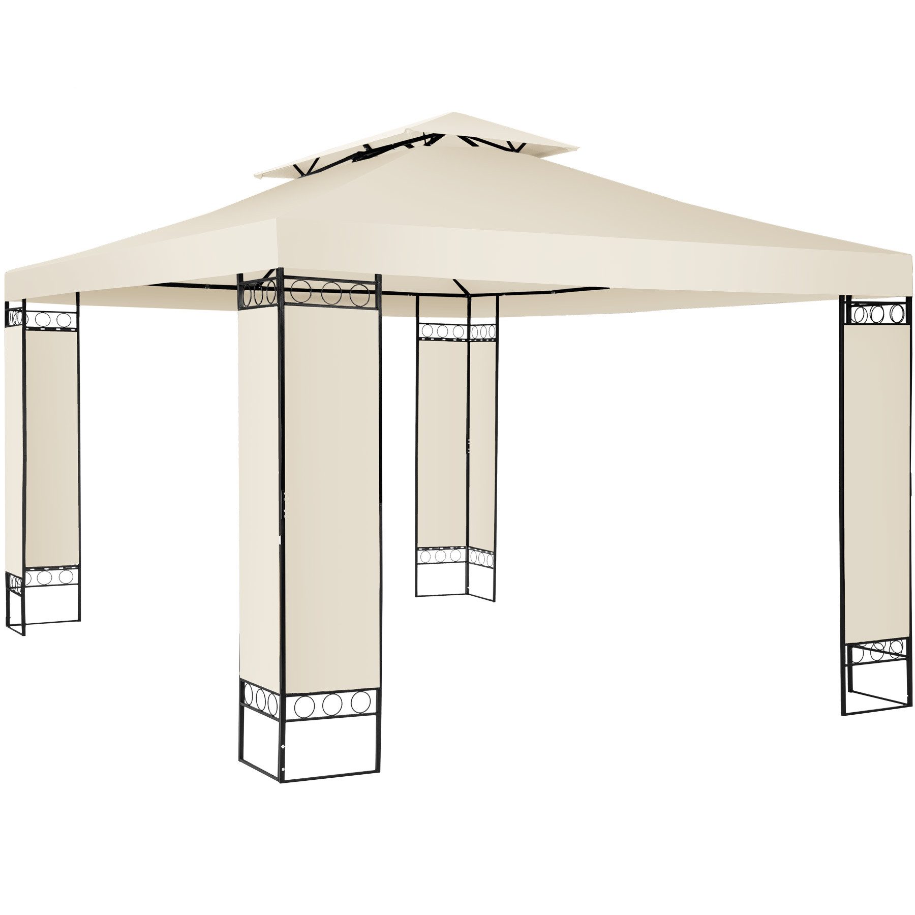 tectake Pavillon Leyla, mit 0 Seitenteilen, (Komplettset), Verstellbare Höhe