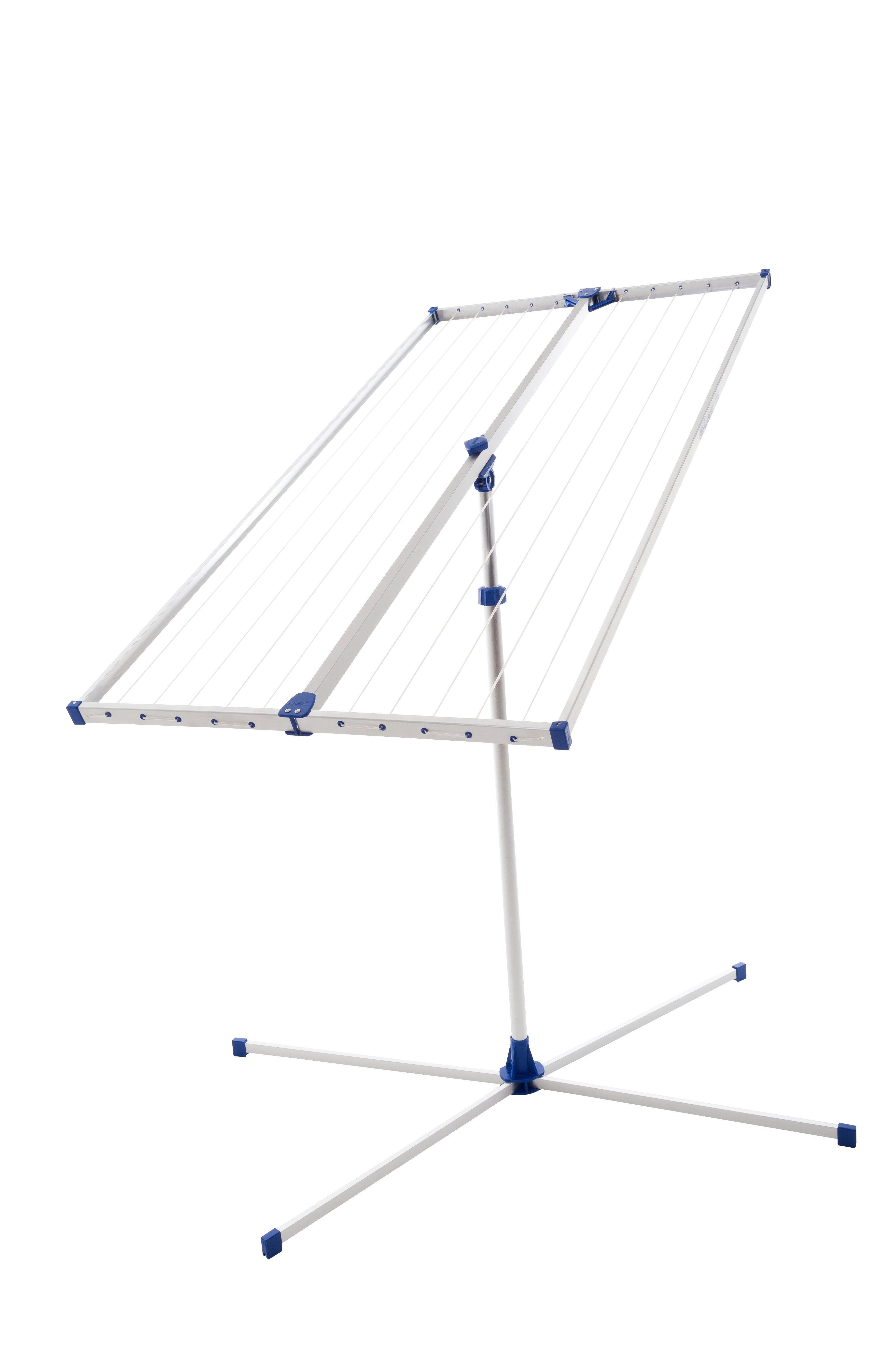 Stewi Wäscheständer Libelle XL mit Kreuzfuss, 165 x 75 cm, 20 m, Platzsparend, Leinen schmutzgeschützt