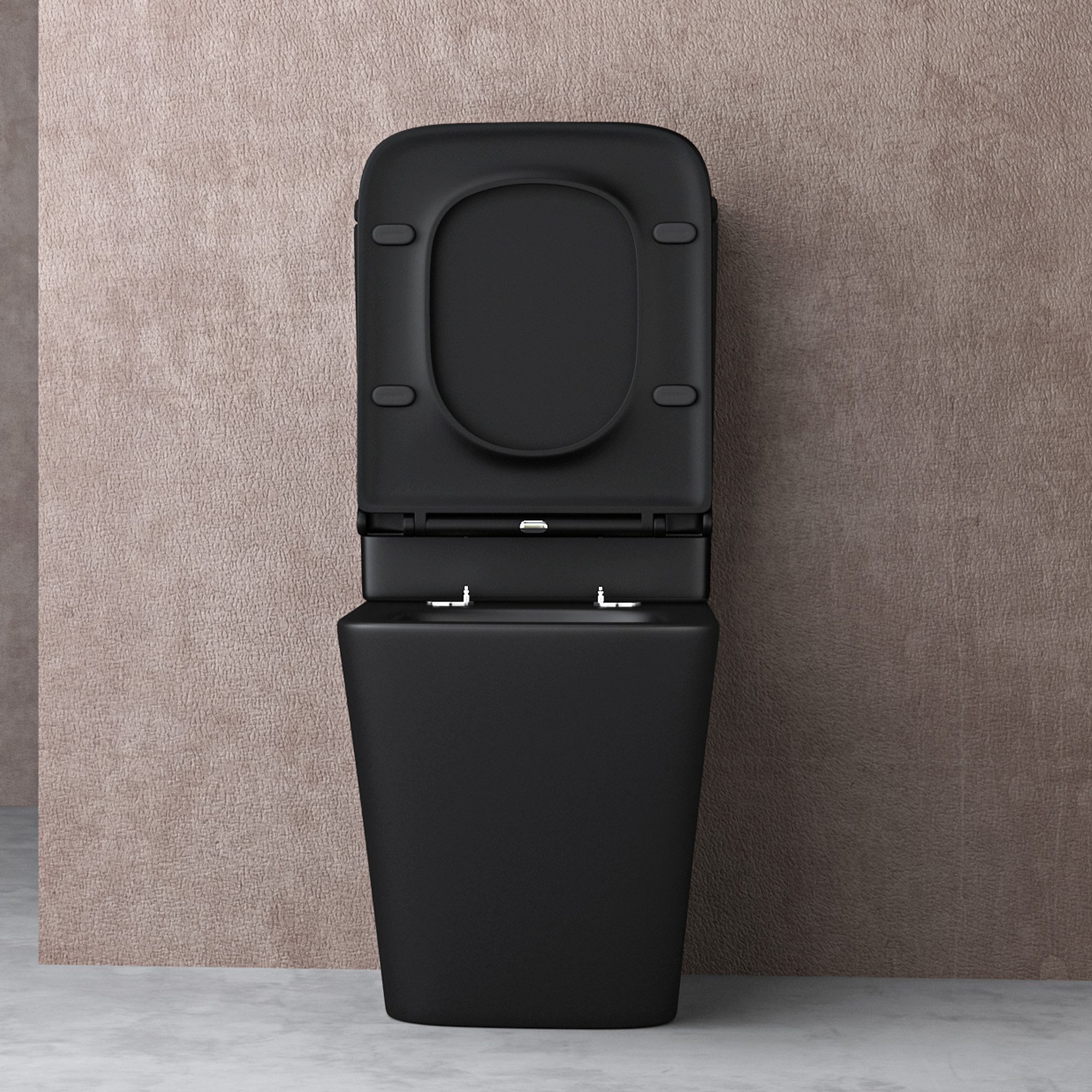 doporro Tiefspül-WC Stand-WC bodenstehend Design Toilette Silent-Close spülrandlose, Wandmontage – Bild 5 von 5