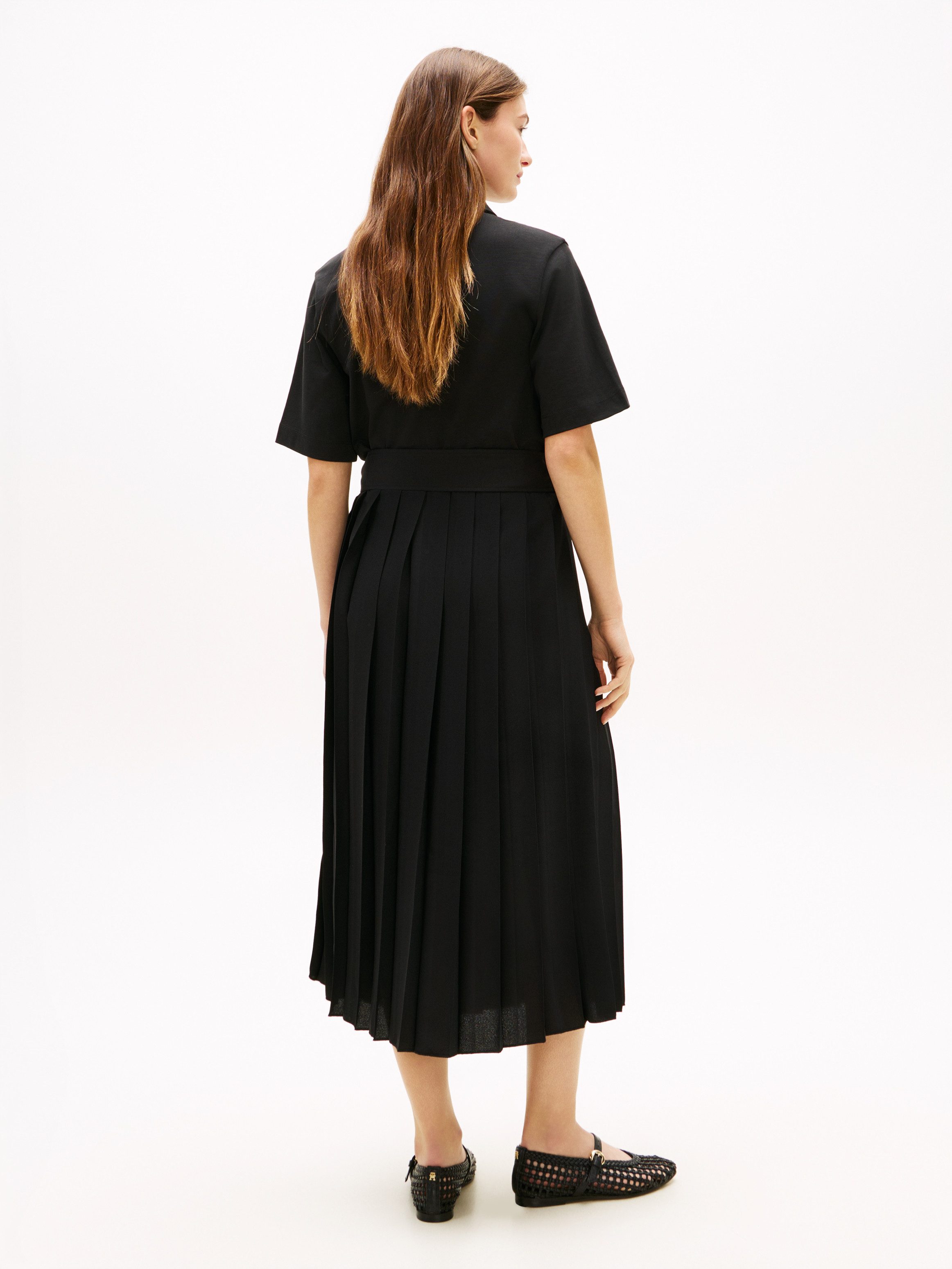 Tommy Hilfiger Hemdblusenkleid GOLD BUTTON MIX MEDIA DRS mit Bindegürtel günstig online kaufen