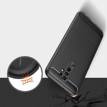 CoverKingz Handyhülle Xiaomi Redmi 9 Handyhülle Silikon Case Cover Bumper Etui Carbonfarben 16,58 cm (6,53 Zll), Handyhülle Bumper Silikoncover Softcase Carbonfarben