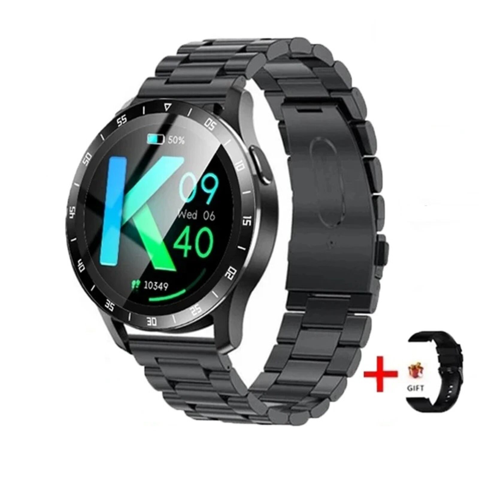 Nagham Ghazal Aswad Smartwatch (mit Kopfhörern) 1,39 Zoll Bluetooth-Anruf Sportmodi 2025 Smartwatch (4,7cm cm/1.39 Zoll)