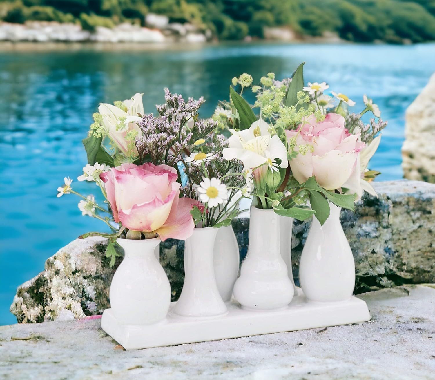 Jinfa Dekovase Handgefertigte kleine Keramik Deko Blumenvasen (Set, Je nach günstig online kaufen