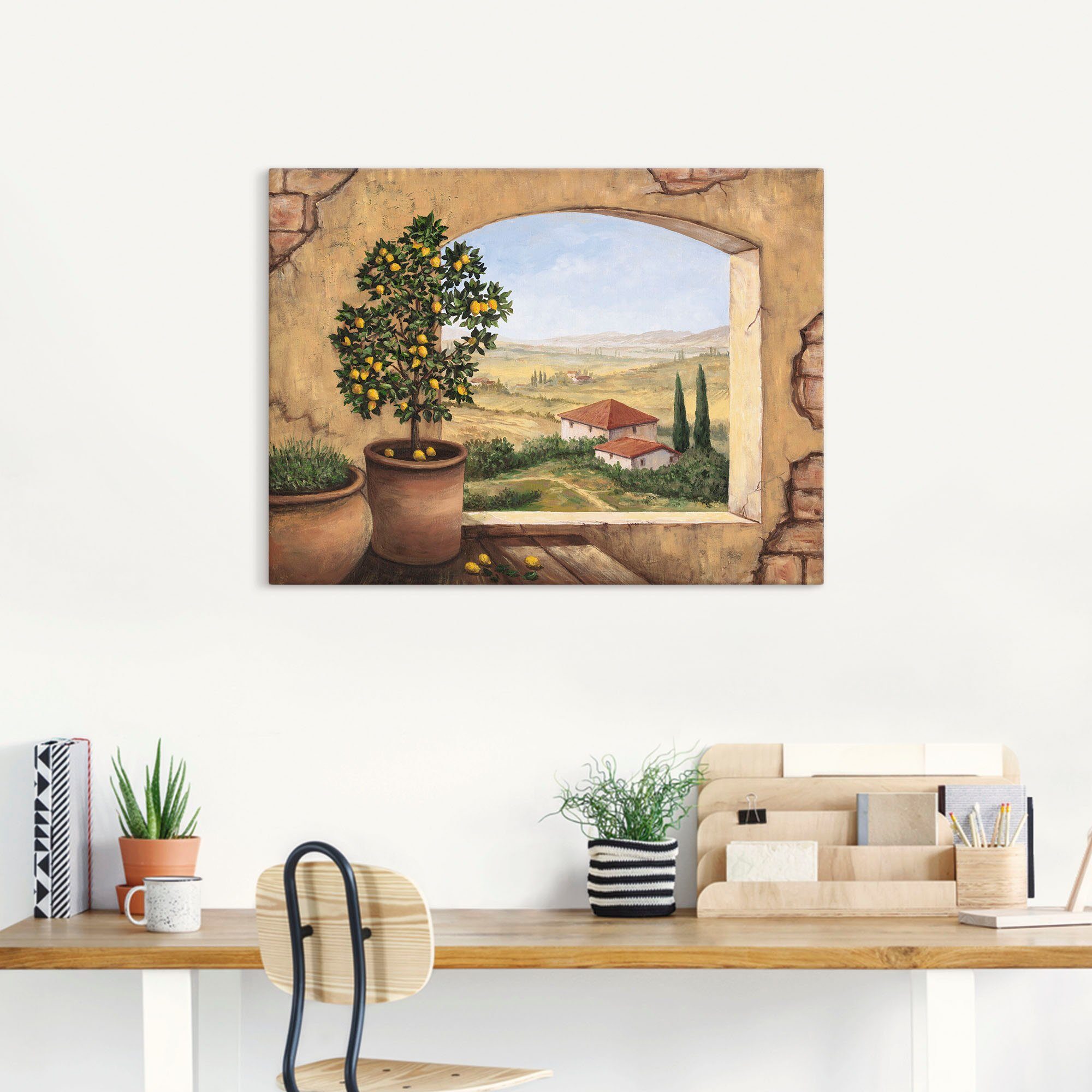Artland Wandbild Fenster in der Toskana, Fensterblick (1 St), als Alubild, Leinwandbild, Poster, Wandaufkleber in verschied. Größen