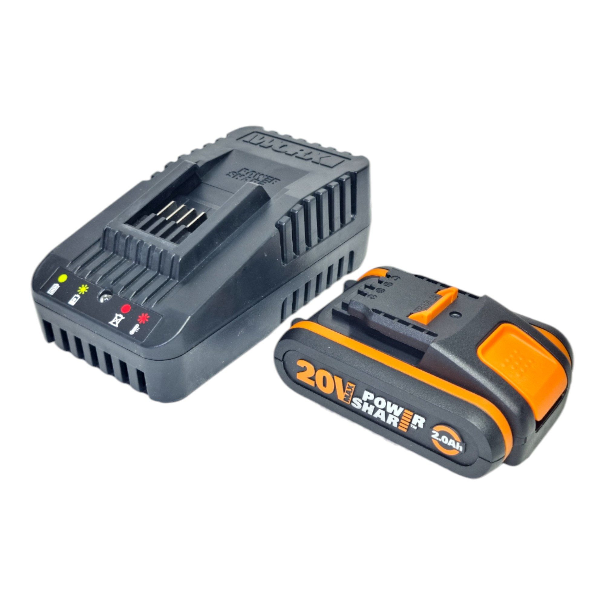Worx WA3601 20 V Ladegerät und Akku-Pack-Kit mit 1x Akku 2,0 Ah + Ladegerät Akkupacks