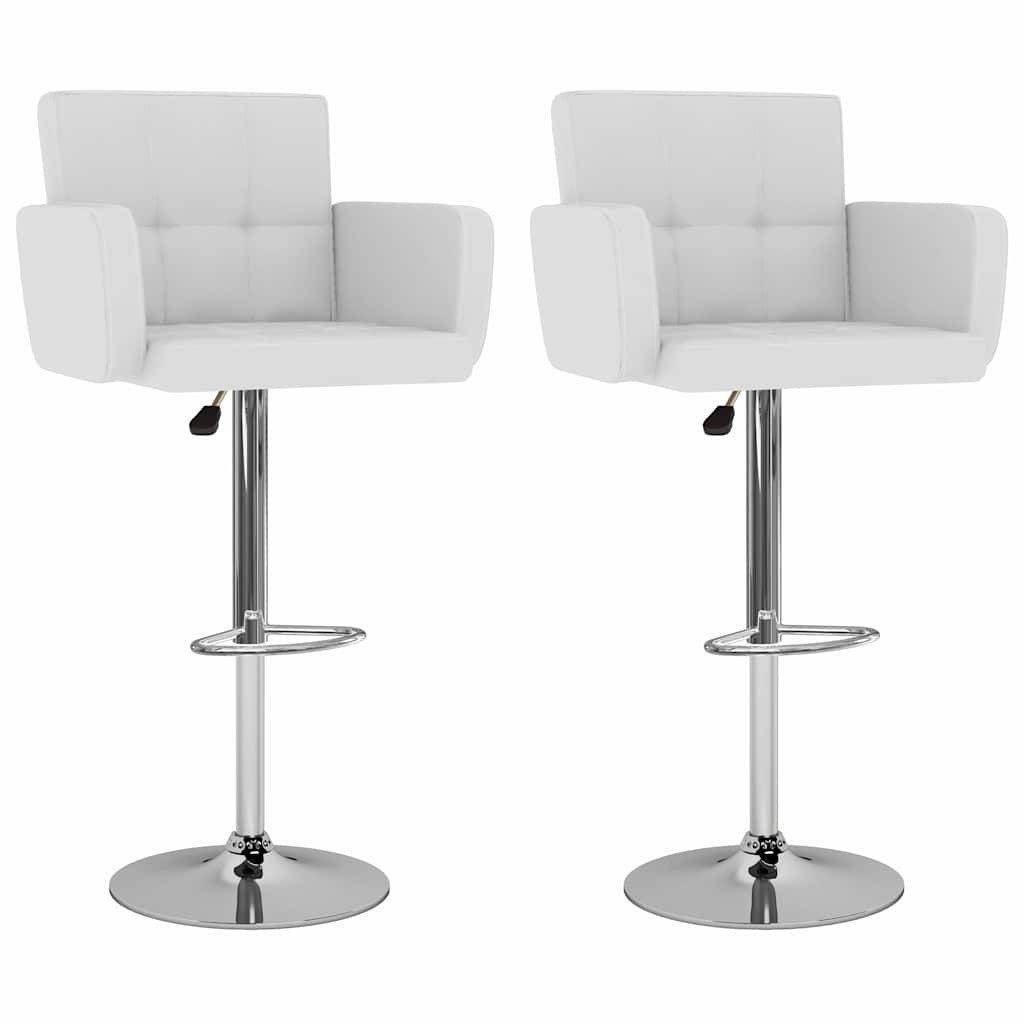 Barhocker Barhocker 2 Stk. Weiß Kunstleder