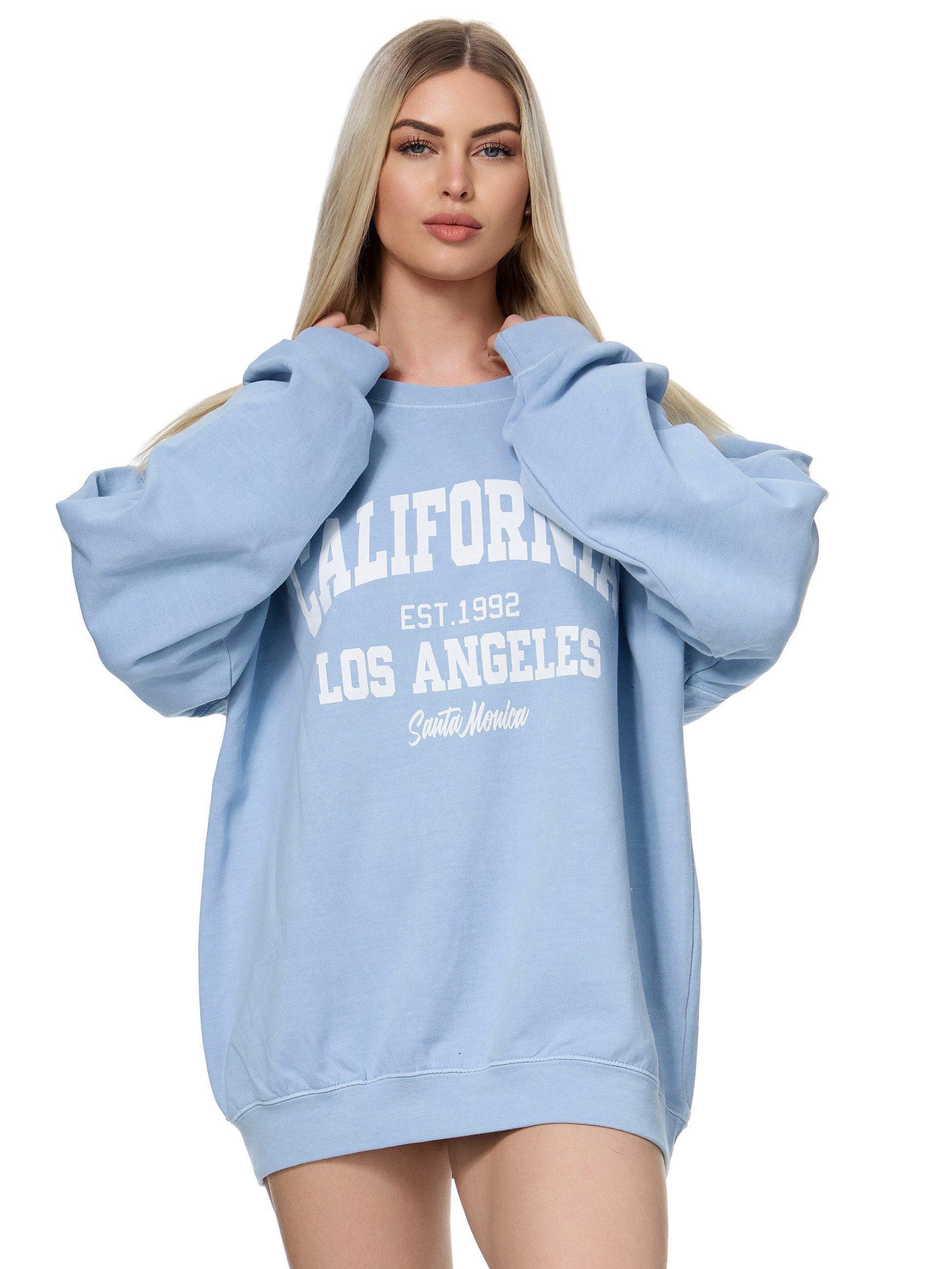 Worldclassca Longsweatshirt Worldclassca Oversized Sweatshirt CALIFORNIA Print Langarm Pullover