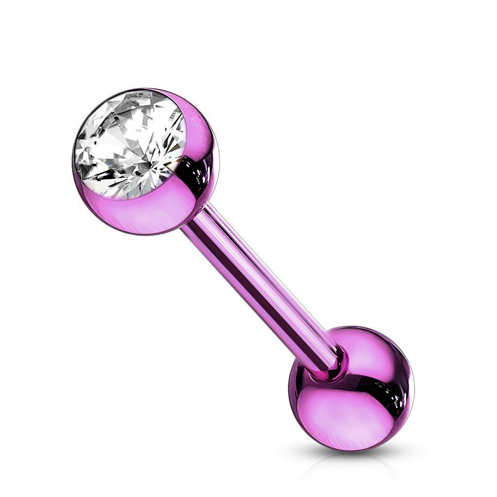 Piercing-Set Zungenpiercing Barbell Piercing Stab mit Kristall Kugel