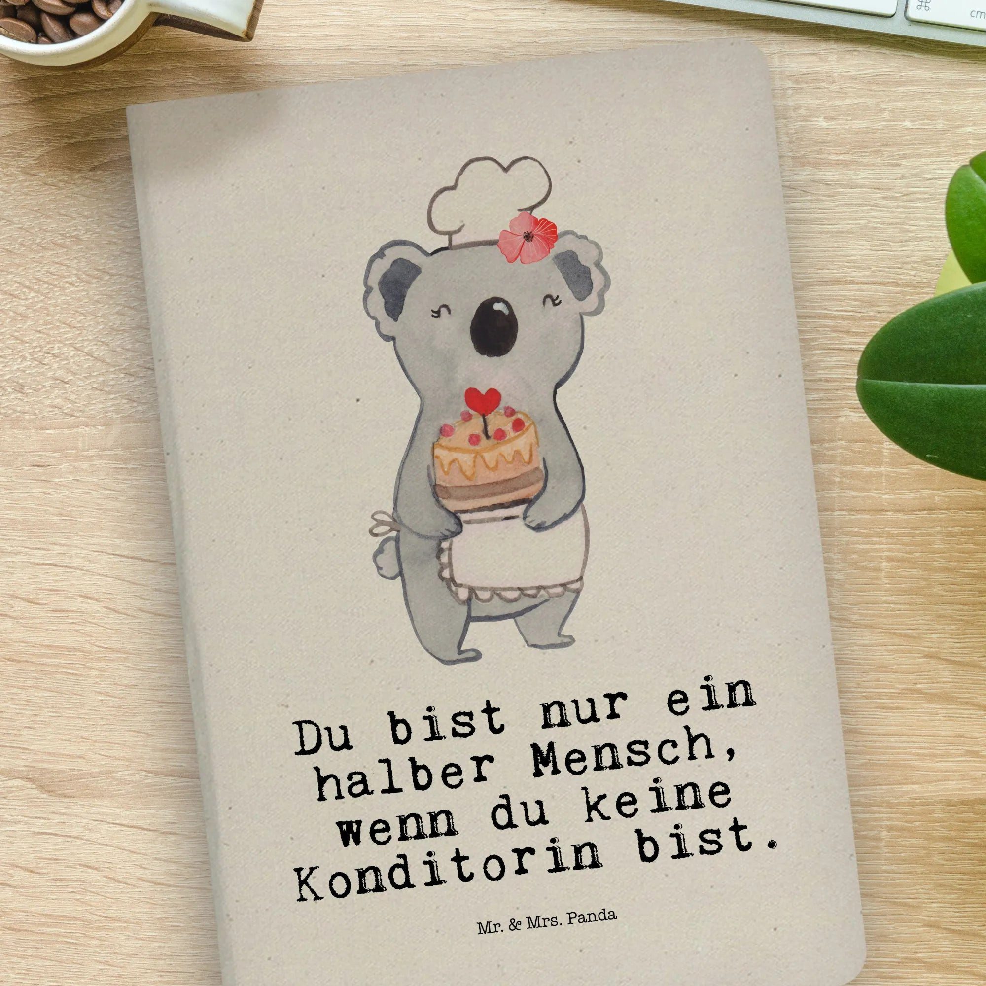 Thumbnail - Mr. & Mrs. Panda Notizbuch Konditorin Herz - Transparent - Geschenk, DIN A4 Notizbuch Für Lehrer Mr. & Mrs. Panda, Langl...