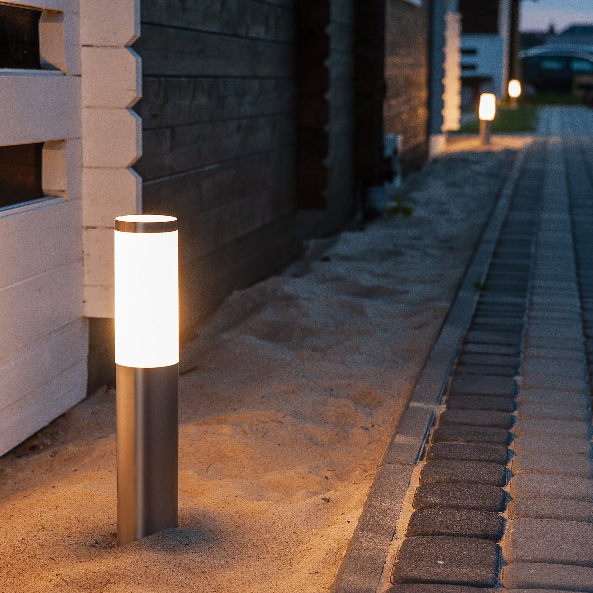 linovum LED Außen-Wandleuchte Wegeleuchte BOSEA-A Leuchtmittel nicht Pollerleuchte 1x 50cm, E27 Sockel mit Leuchtmittel Hoehe - inklusive nicht inklusive